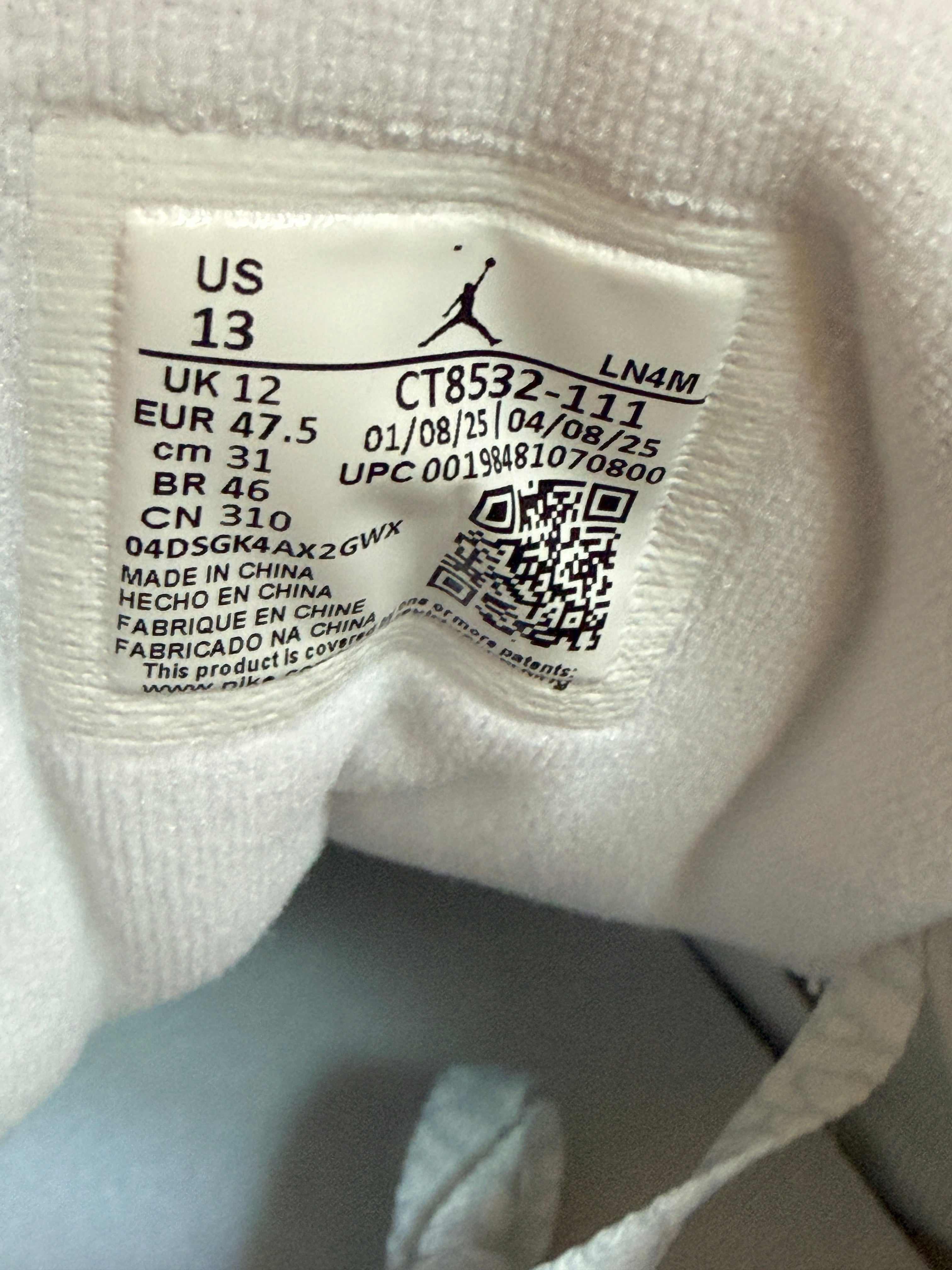 Jordan 3 Retro Pure Money (2025) Size 13 MISSING LID