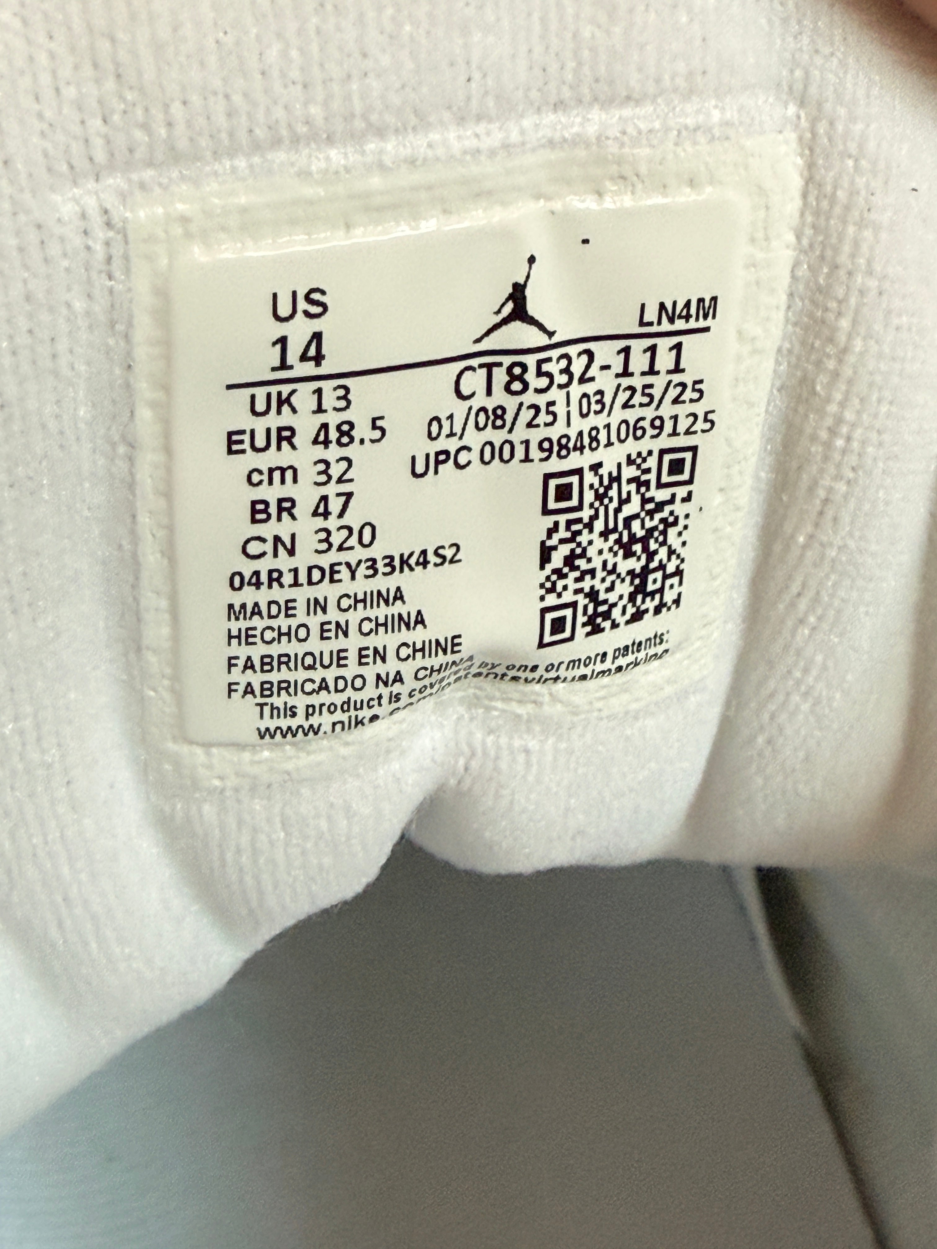 Jordan 3 Retro Pure Money (2025) Size 14 MISSING LID
