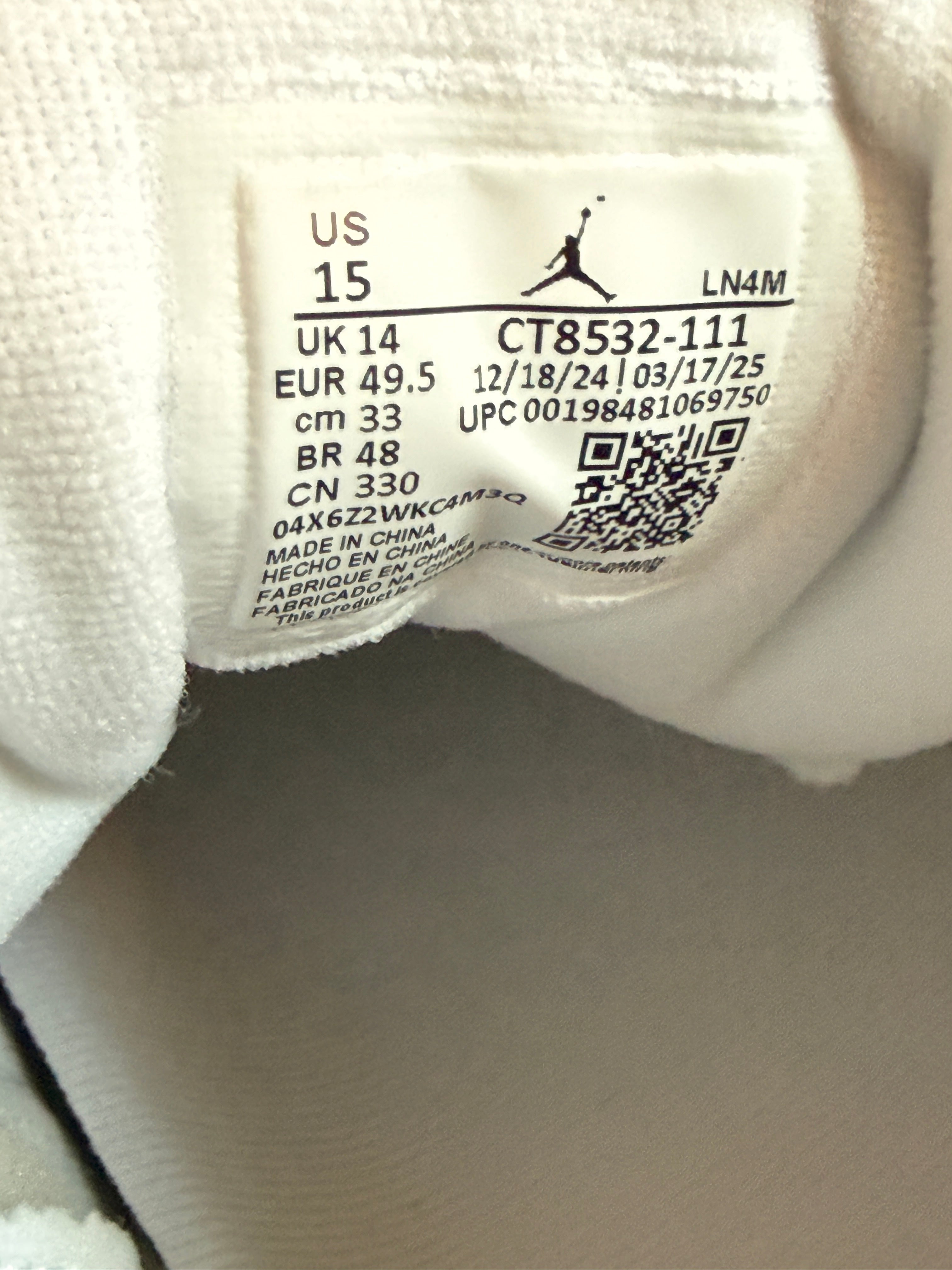 Jordan 3 Retro Pure Money (2025) Size 15 MISSING LID
