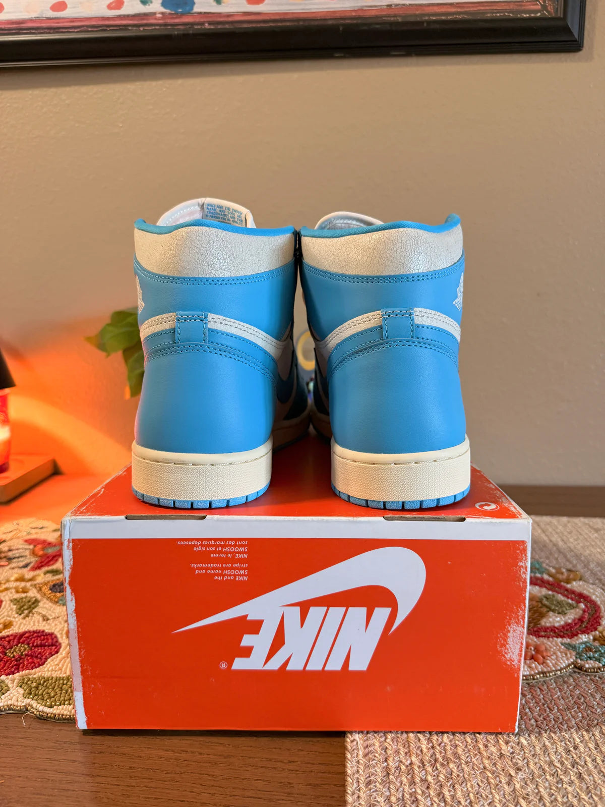 Jordan 1 Retro High OG UNC Reimagined Size 9 MISSING LID