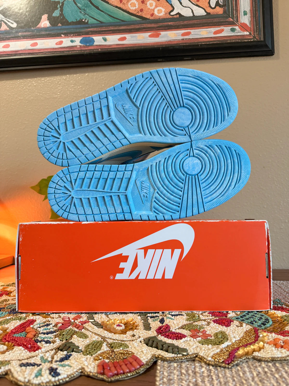 Jordan 1 Retro High OG UNC Reimagined Size 9 MISSING LID