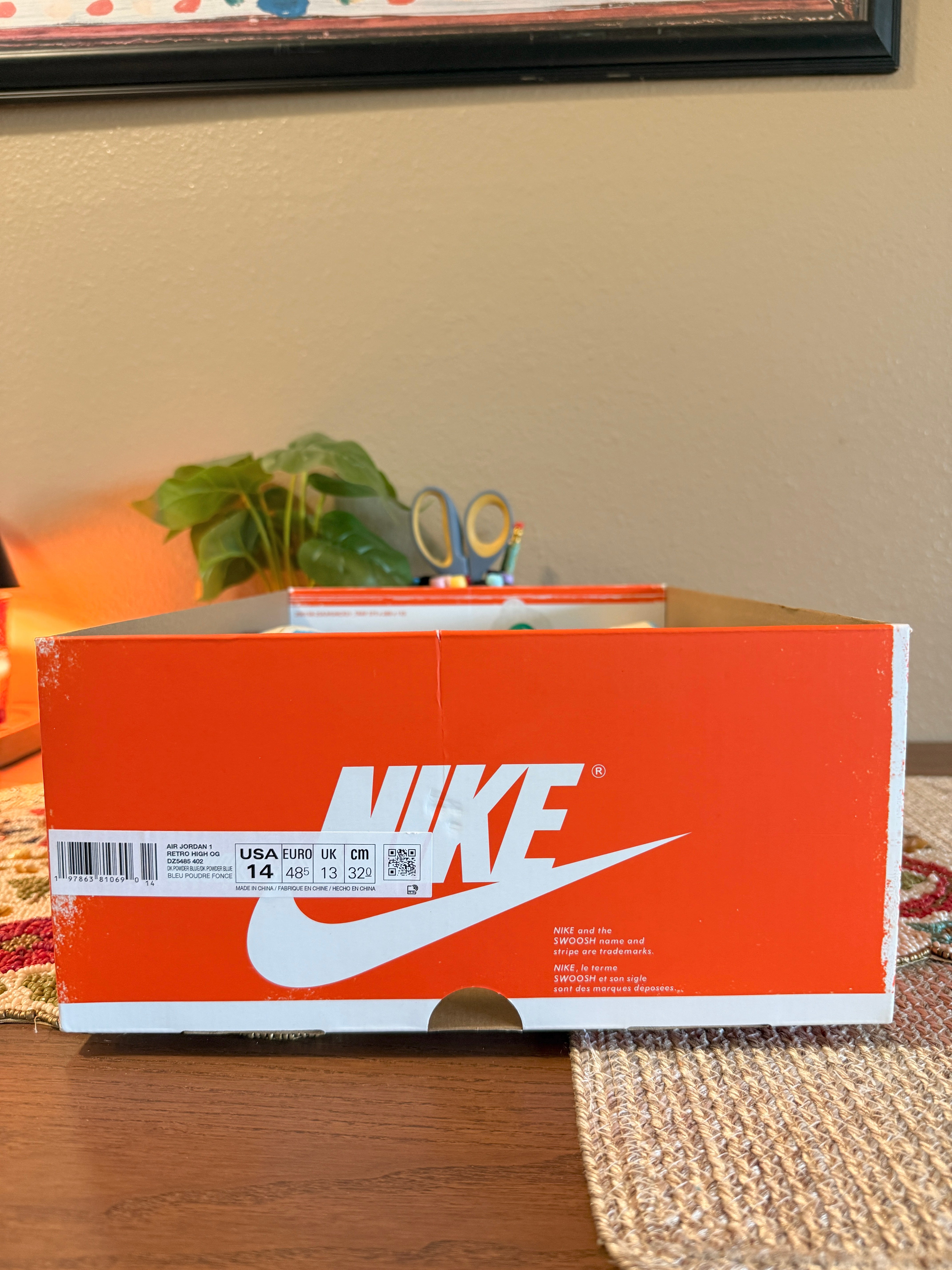 Jordan 1 Retro High OG UNC Reimagined Size 14 MISSING LID