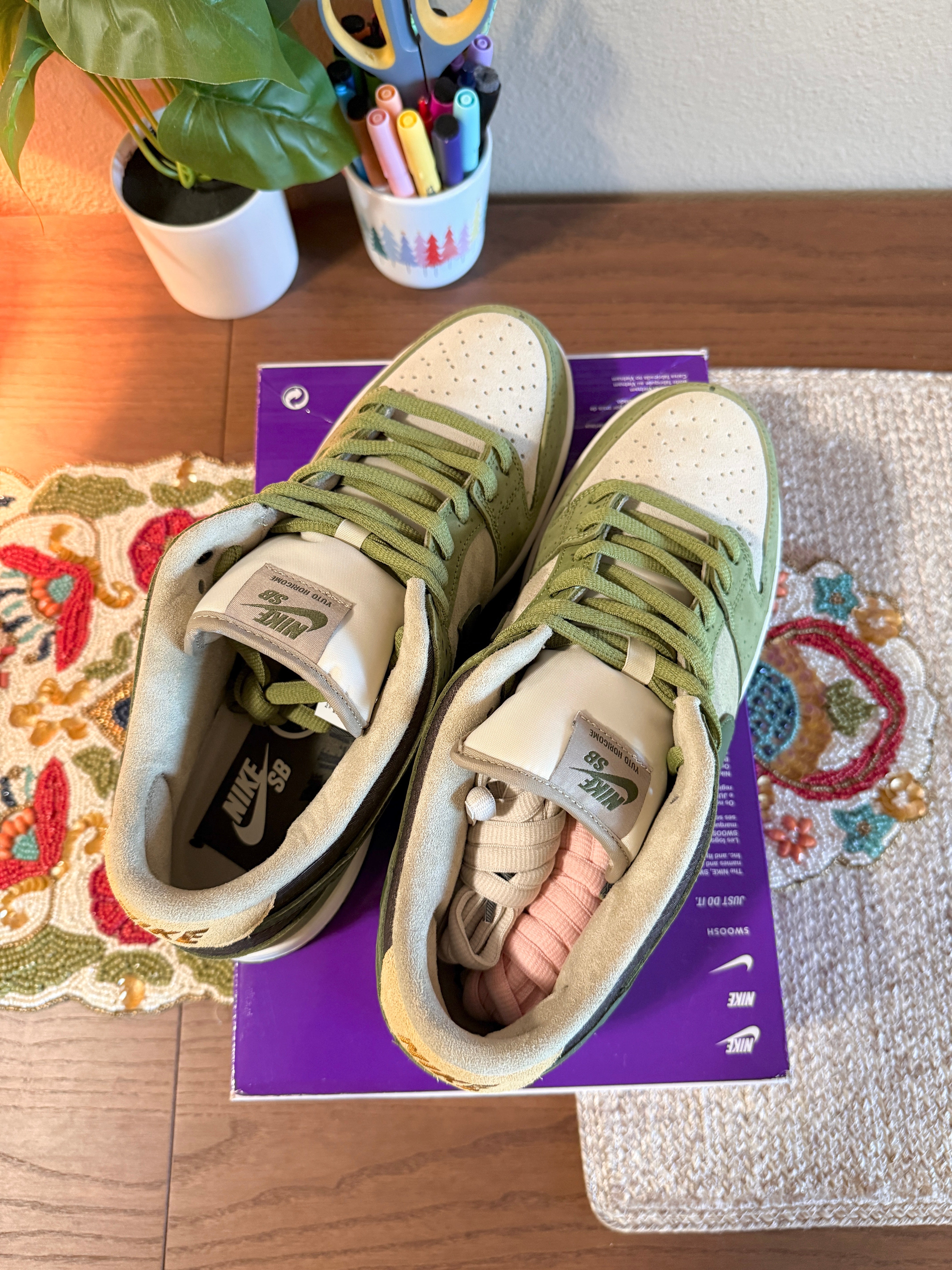 Nike SB Dunk Low Yuto Horigome Matcha Size 14 MISSING LID