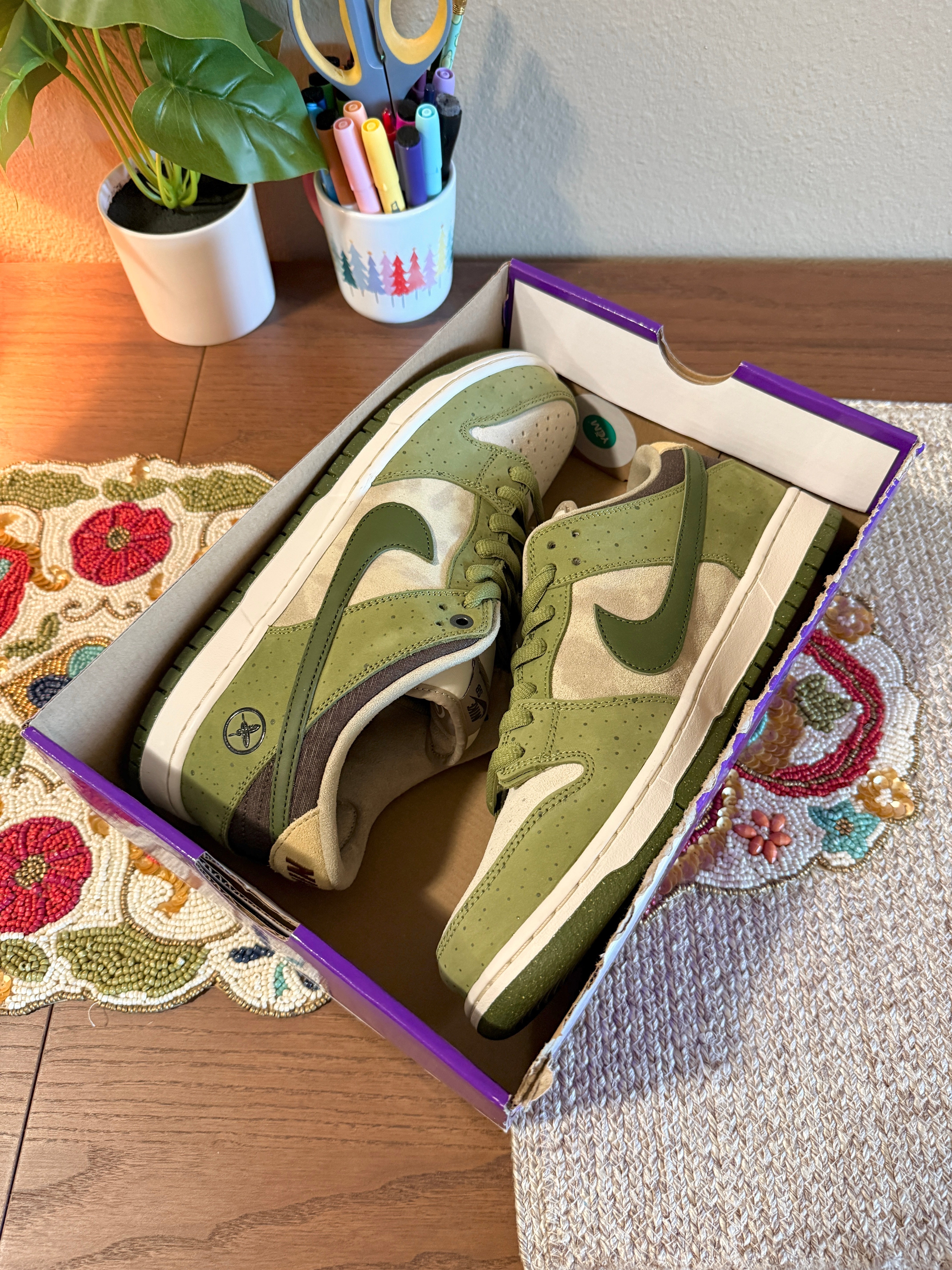 Nike SB Dunk Low Yuto Horigome Matcha Size 12 MISSING LID