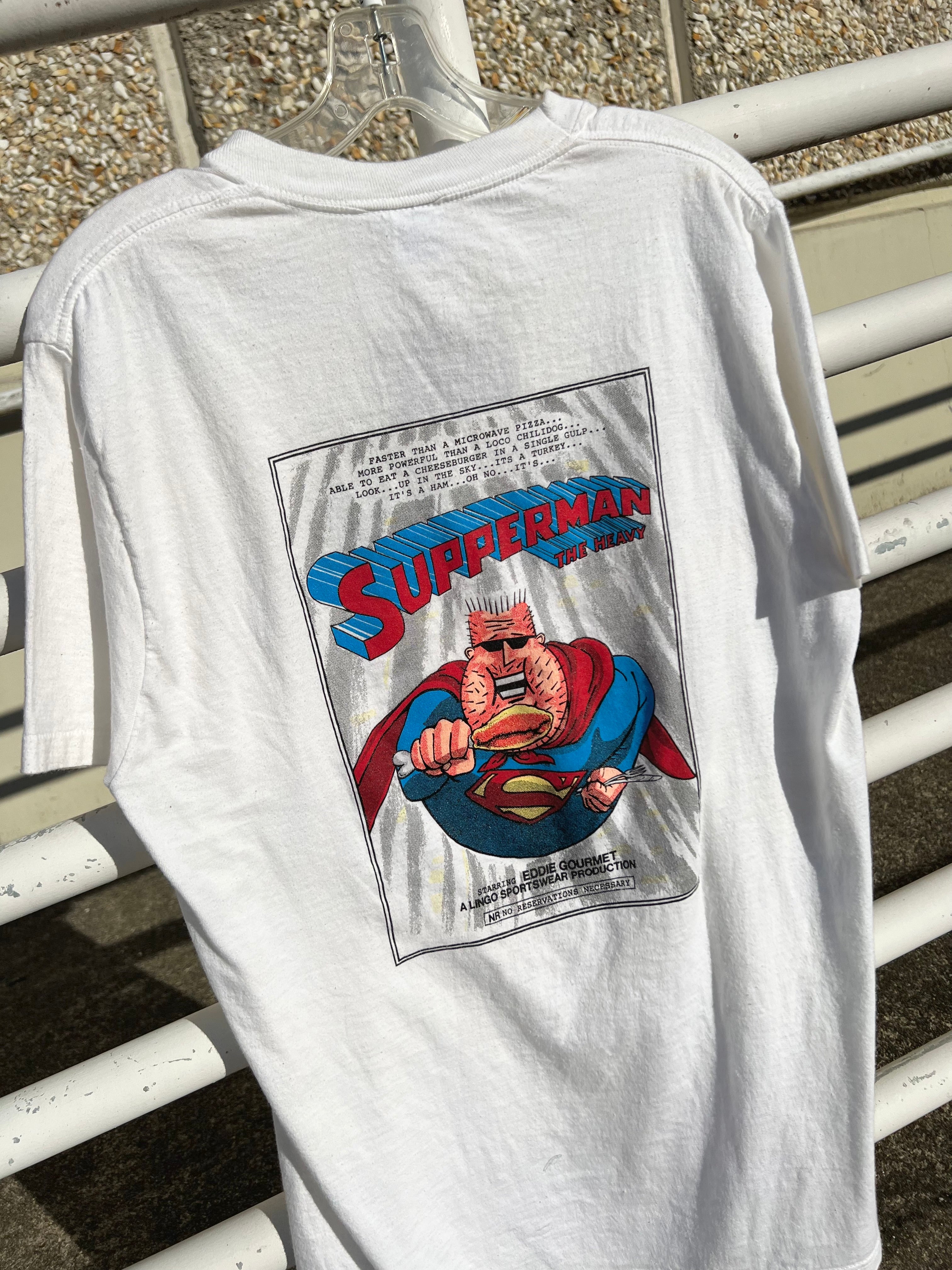 90s Eddie Gourmet Supperman Tee L