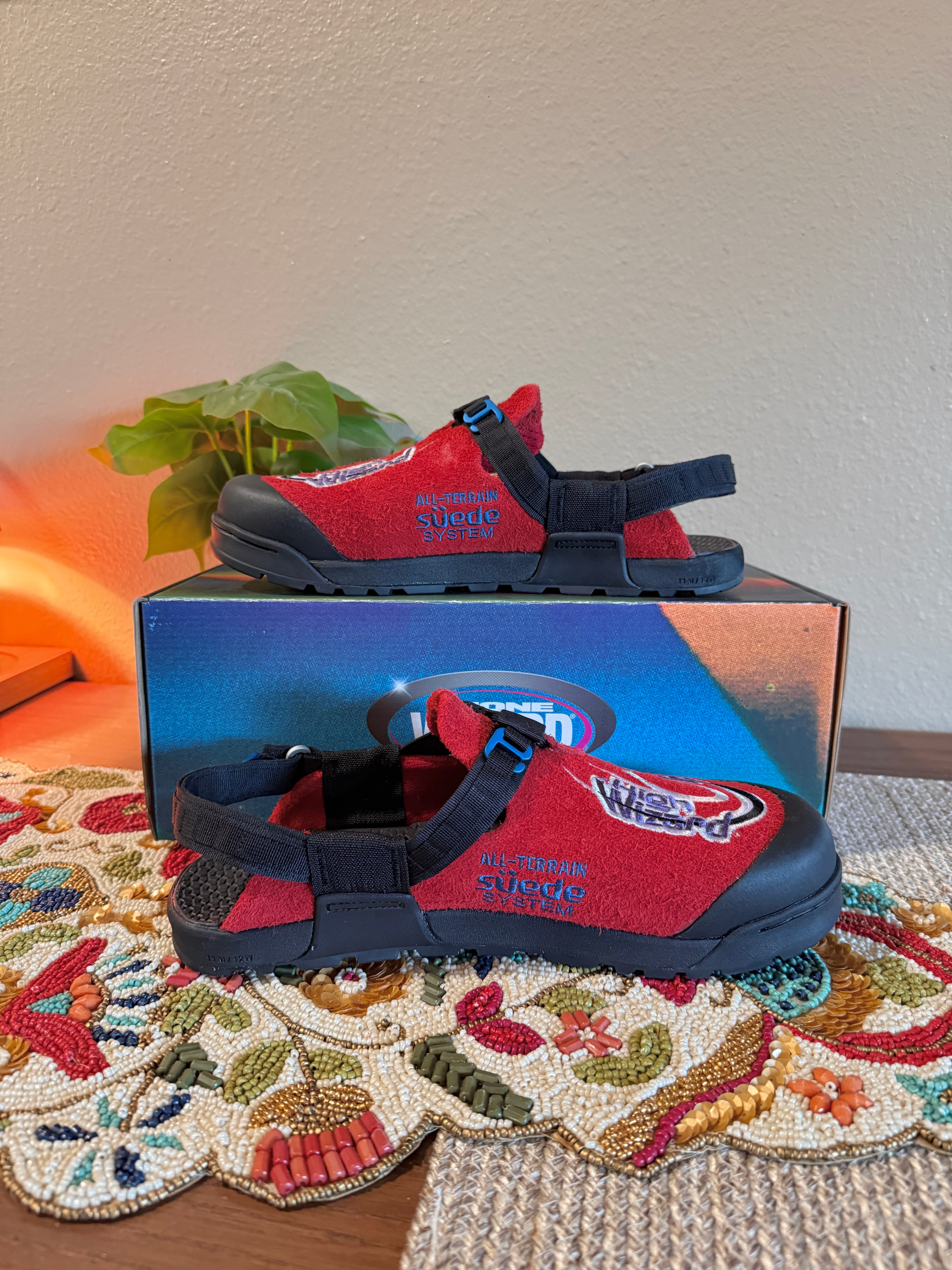 Bedrock x High Wizard Stone Wizard Mountain Clog Hidden Red Suede Size 11