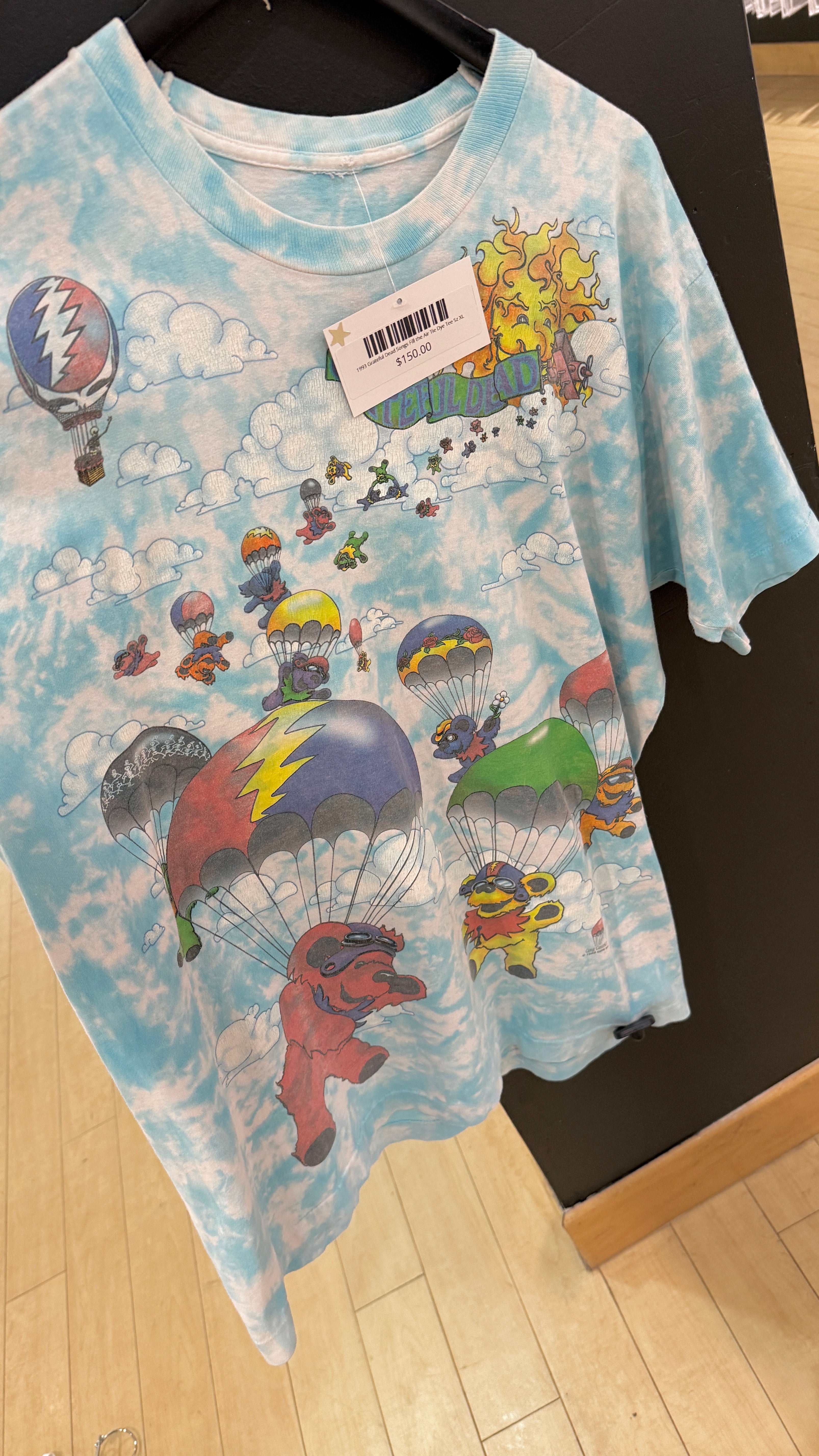 1993 Grateful Dead Songs Fill the Air Tie Dye Tee Sz XL