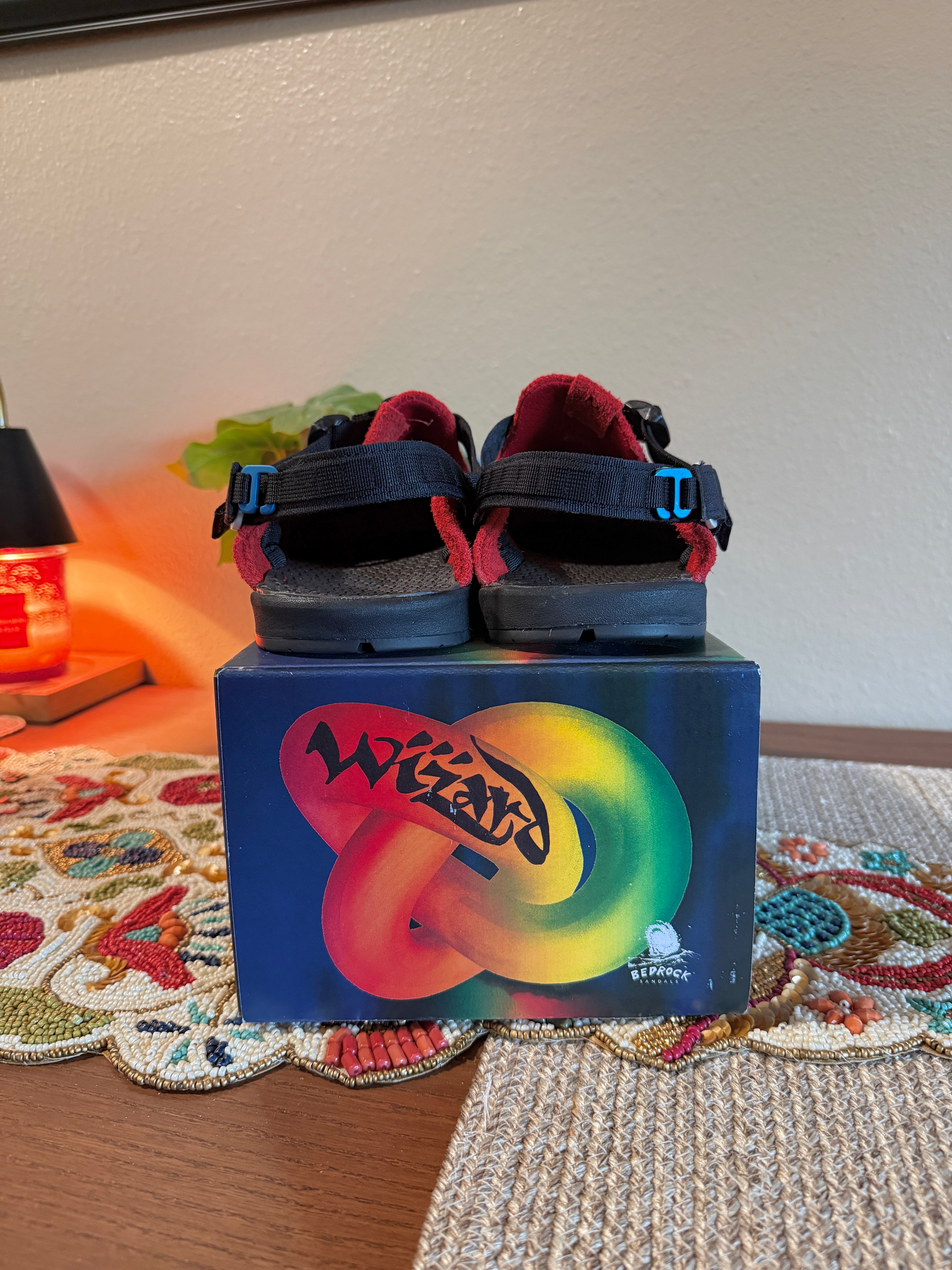Bedrock x High Wizard Stone Wizard Mountain Clog Hidden Red Suede Size 11