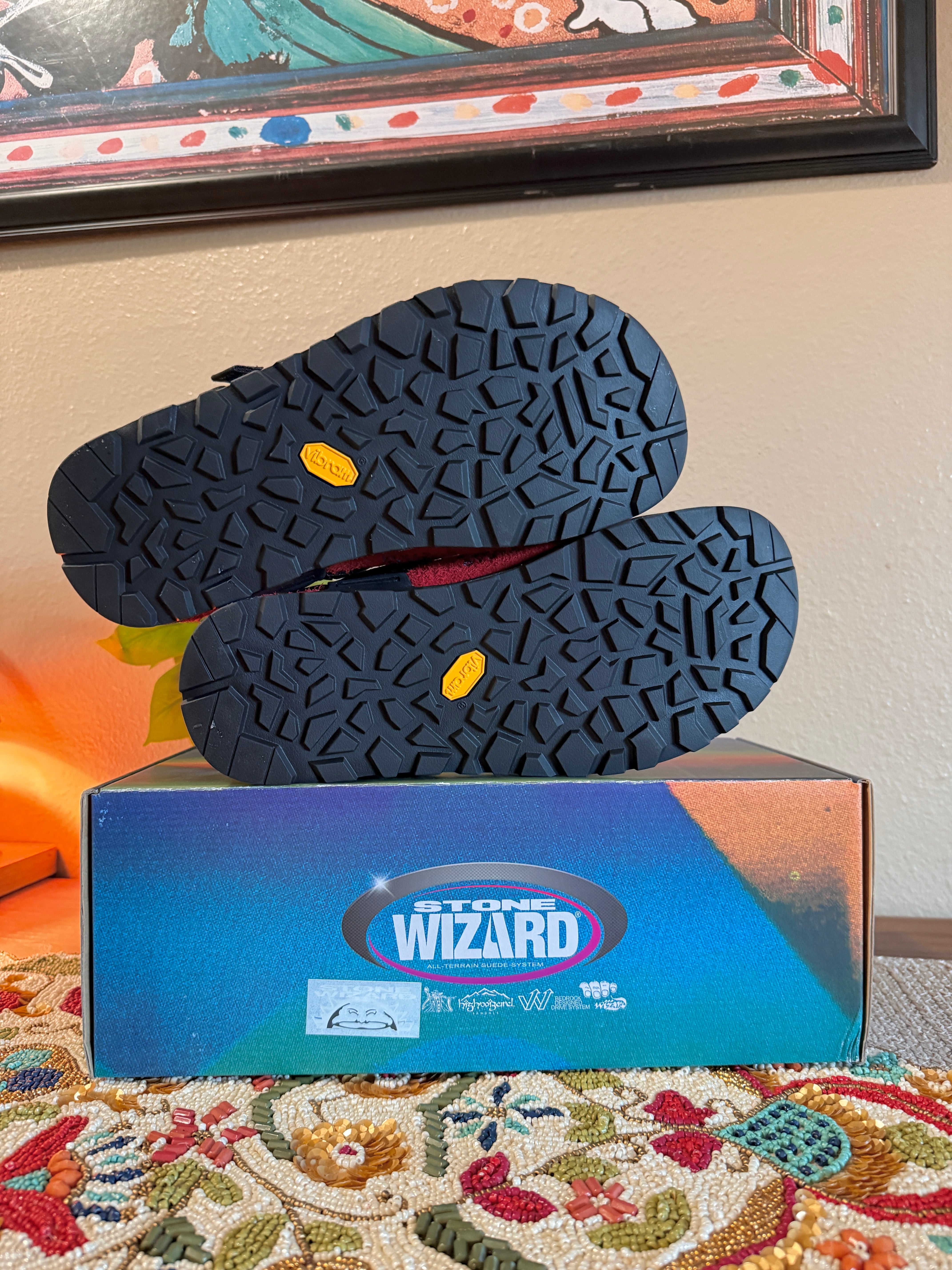 Bedrock x High Wizard Stone Wizard Mountain Clog Hidden Red Suede Size 11