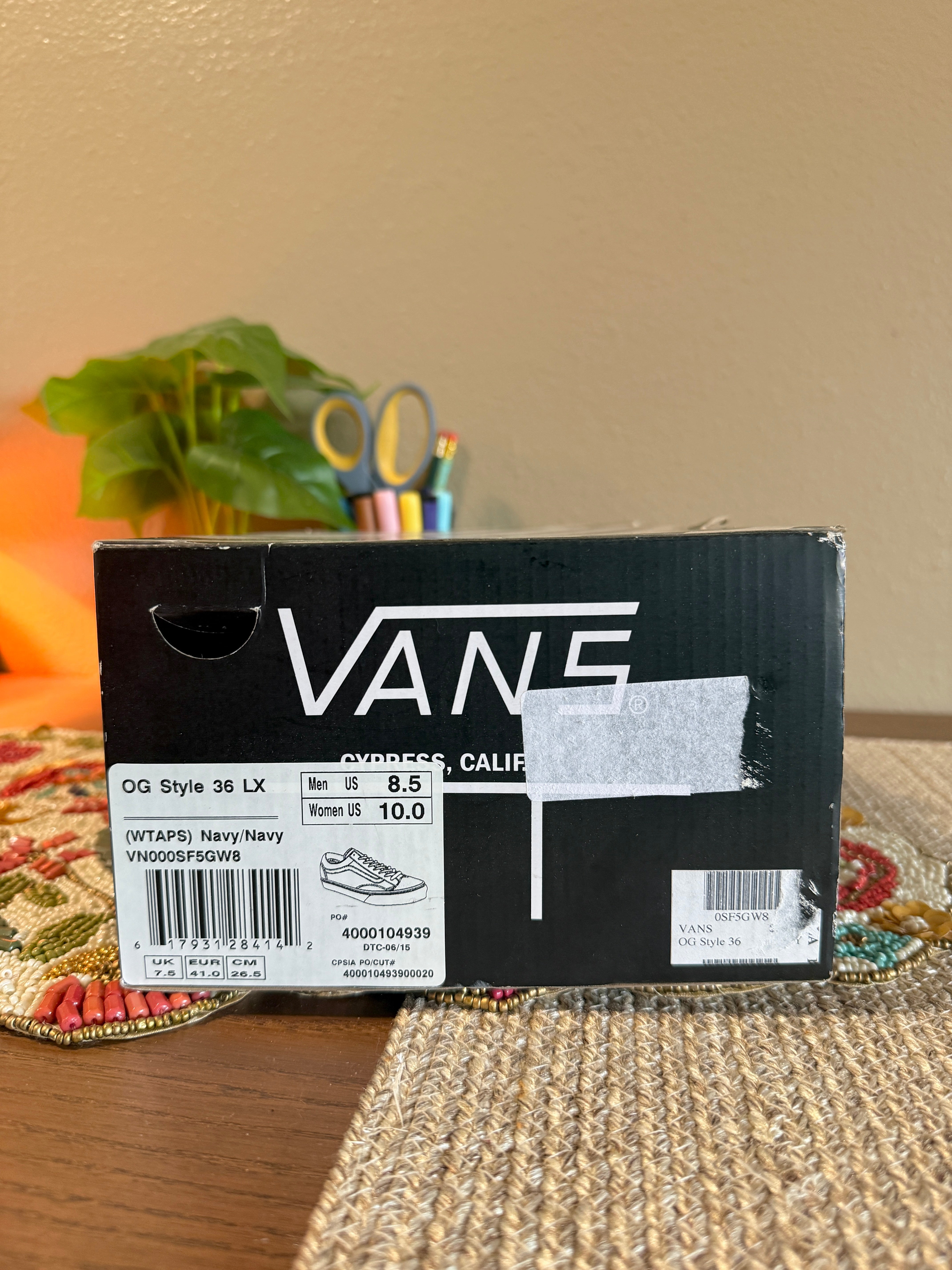 Vans Style 36 LX WTAPS Navy Size 8.5