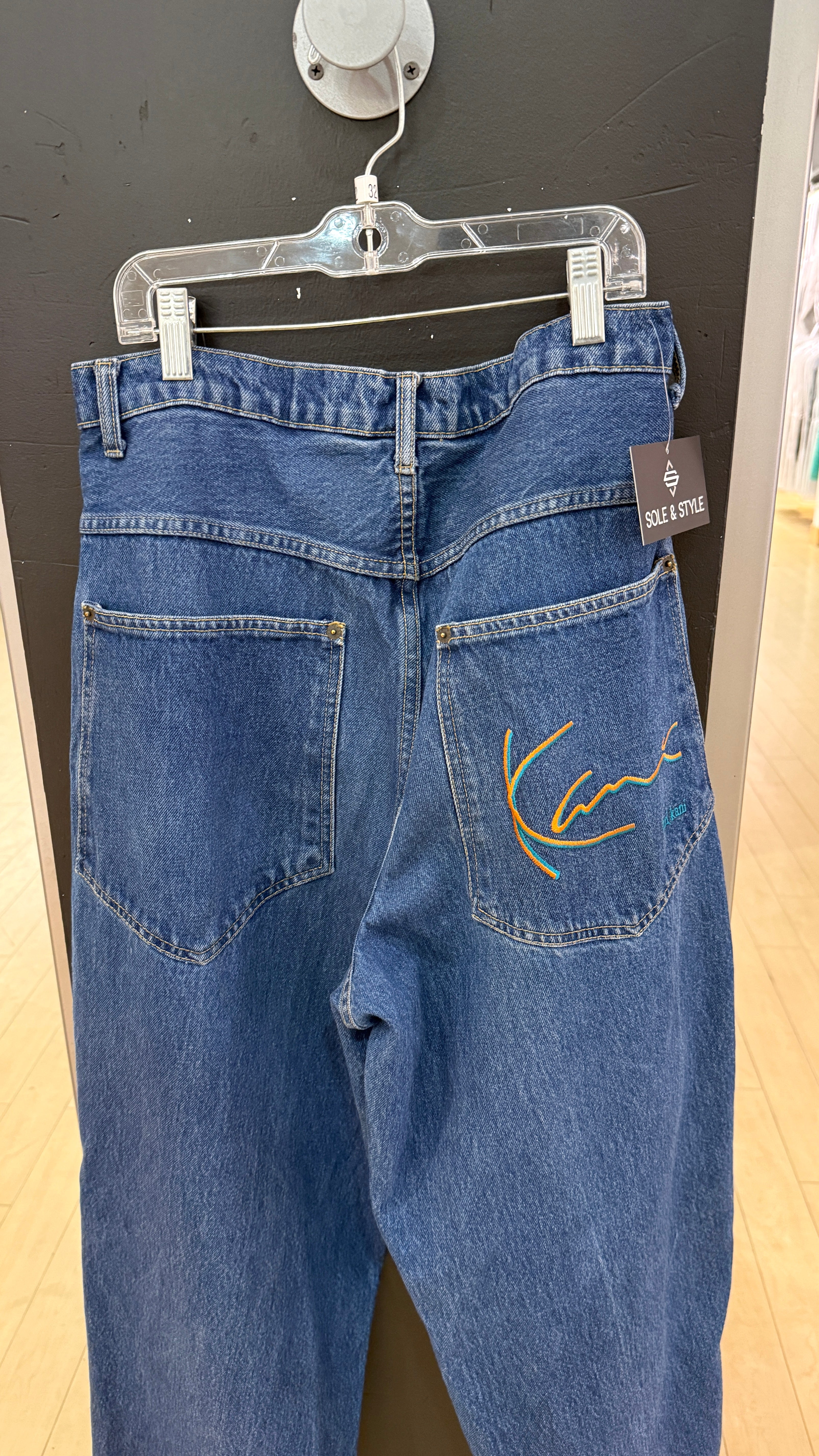 90s Karl Kani Script Logo Medium Wash Denim Jeans Sz 32