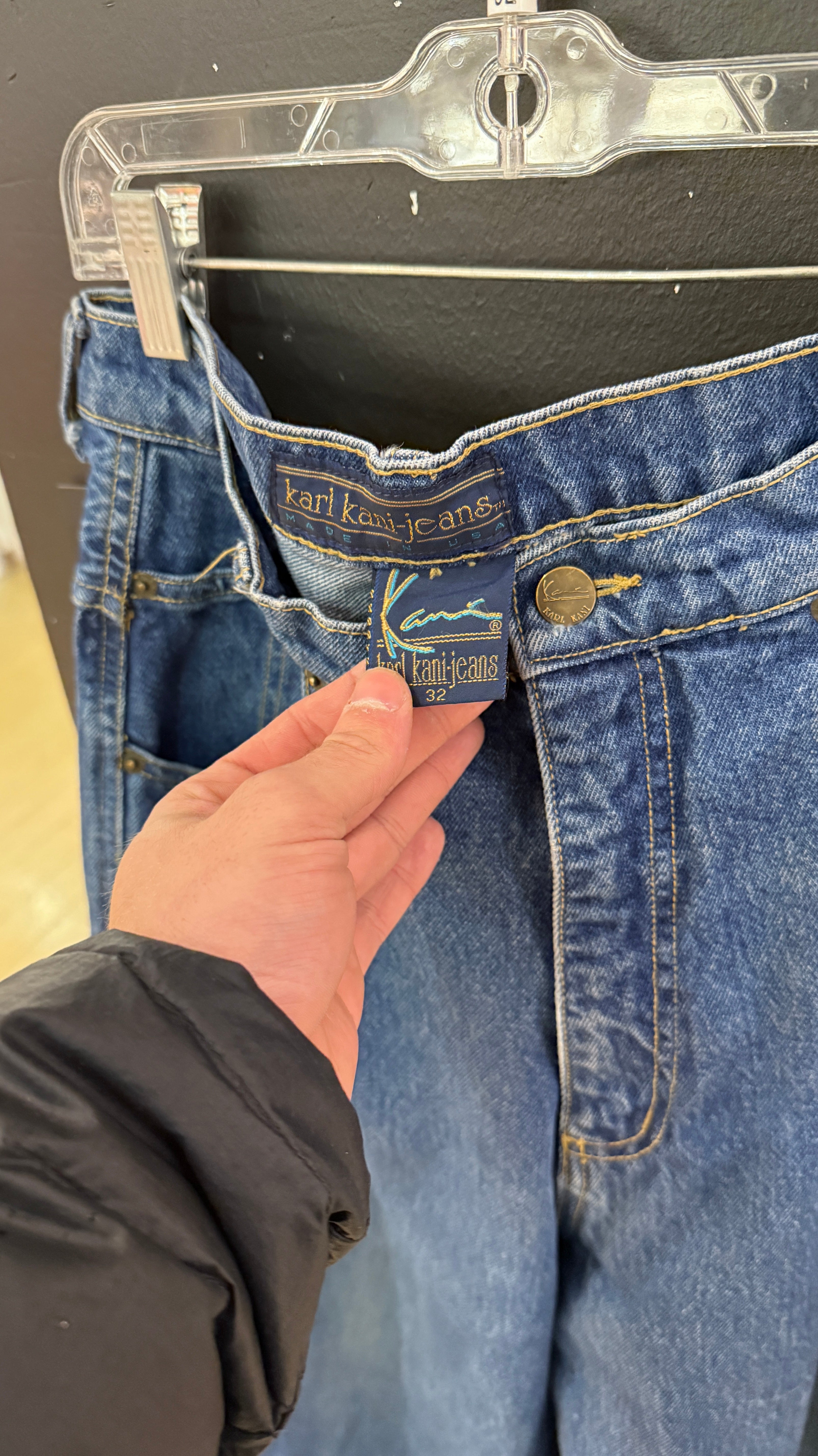 90s Karl Kani Script Logo Medium Wash Denim Jeans Sz 32
