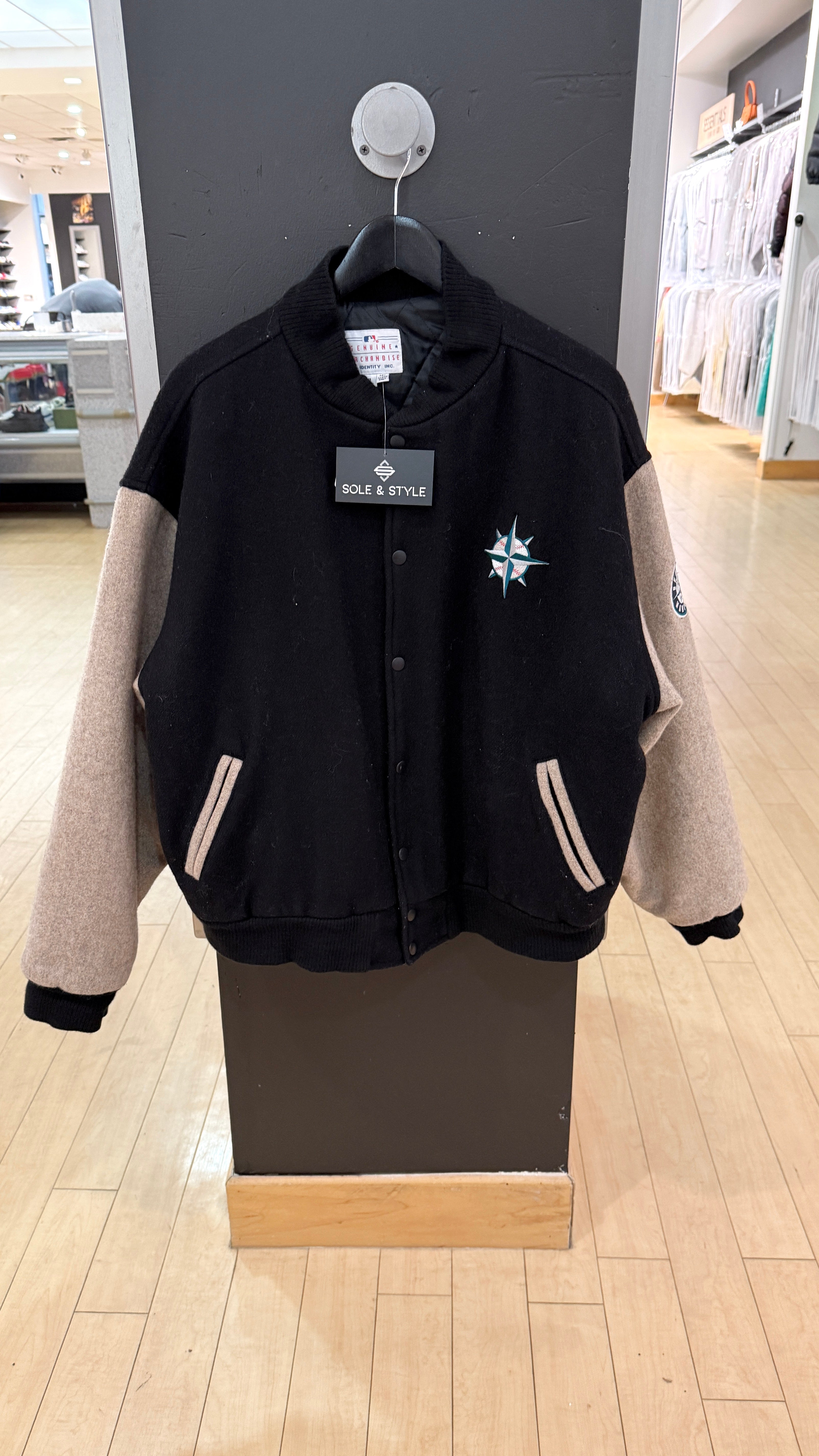 Y2K Seattle Mariners Safeco Field Wool Varsity Jacket Sz XL