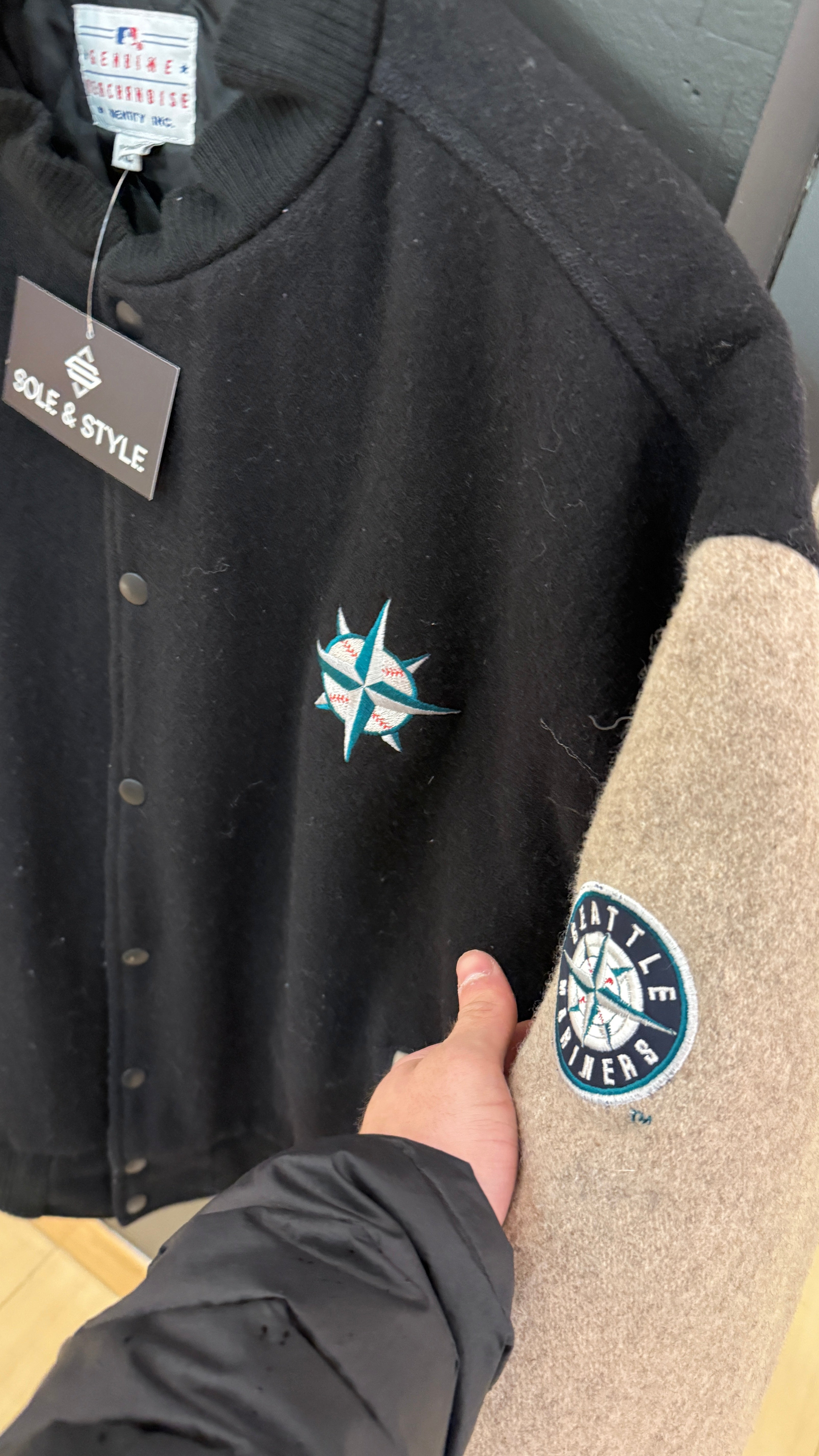 Y2K Seattle Mariners Safeco Field Wool Varsity Jacket Sz XL