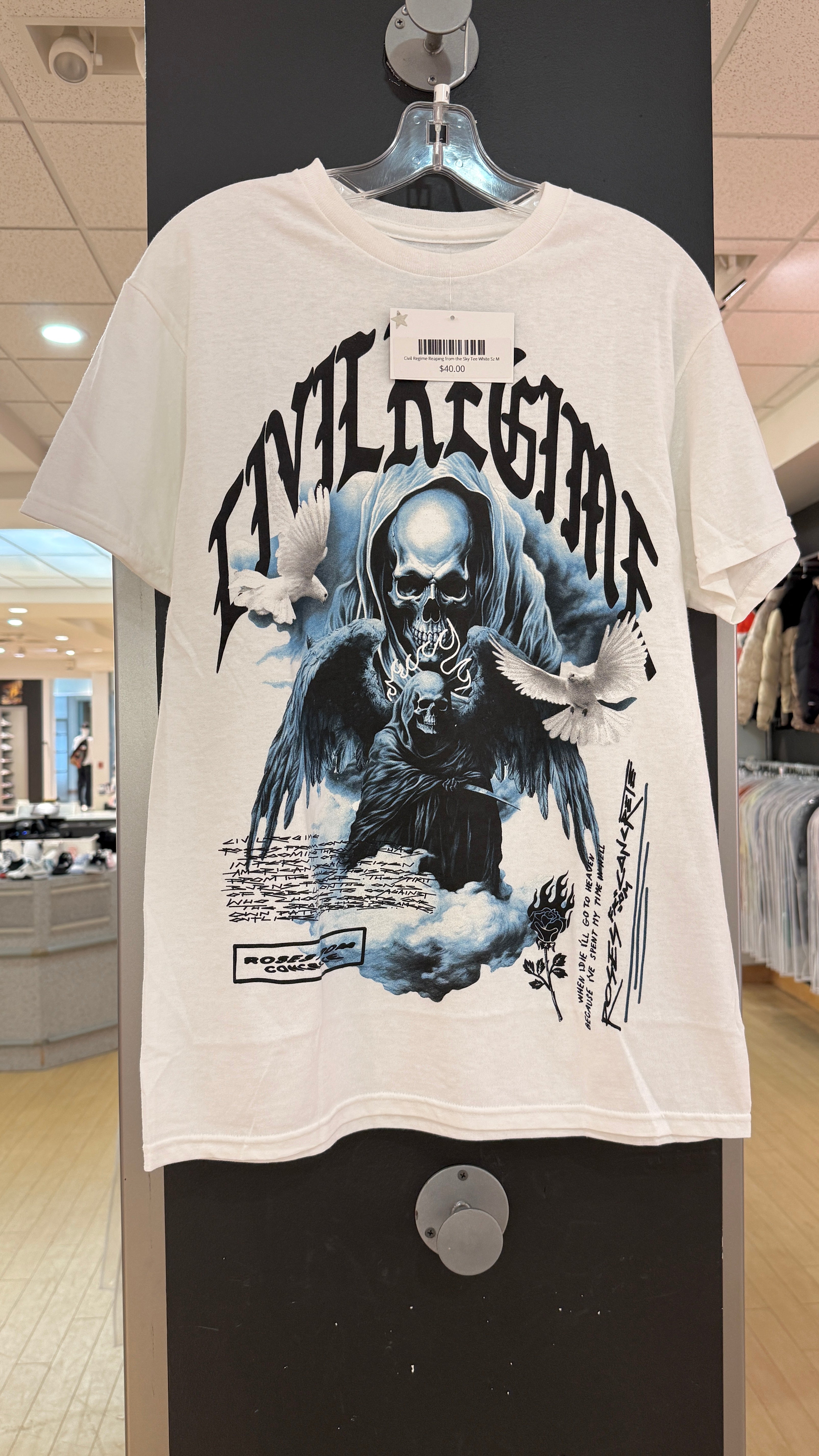 Civil Regime Reaping from the Sky Tee White Sz M