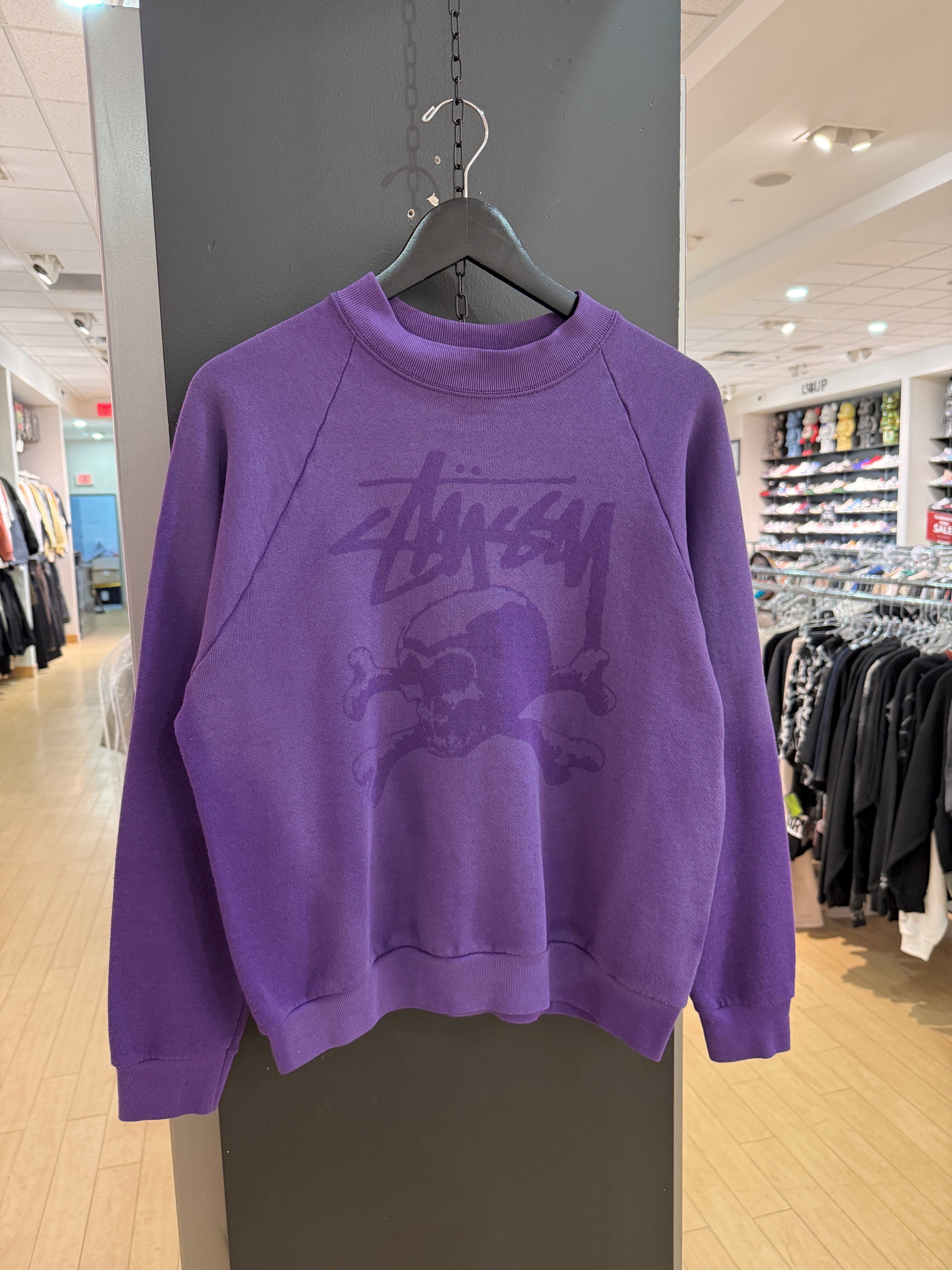 Women's 90s Stussy Purple Bootleg Crewneck Size M