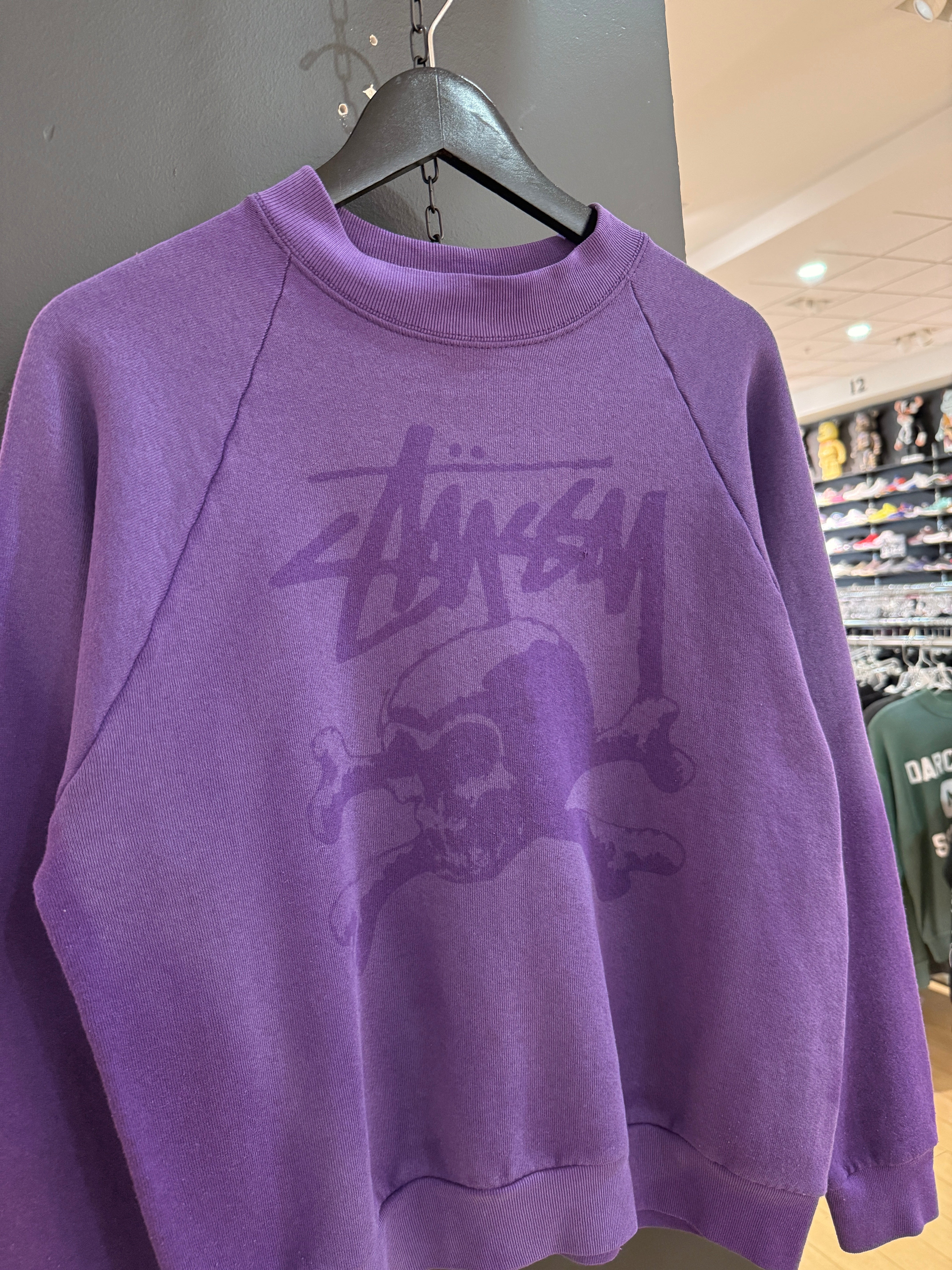 Women's 90s Stussy Purple Bootleg Crewneck Size M