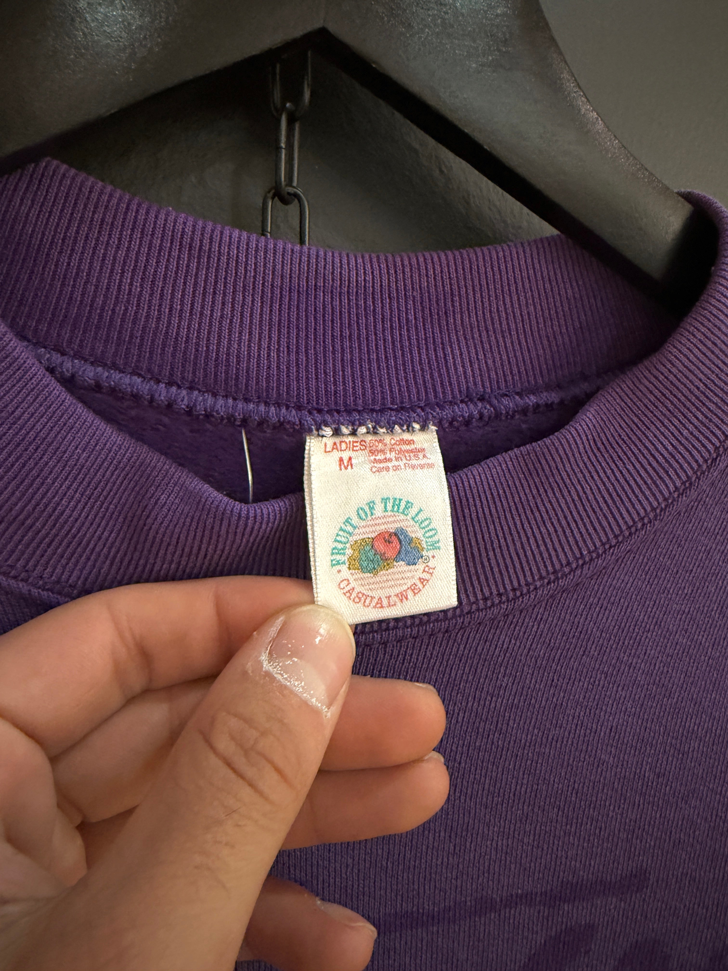 Women's 90s Stussy Purple Bootleg Crewneck Size M