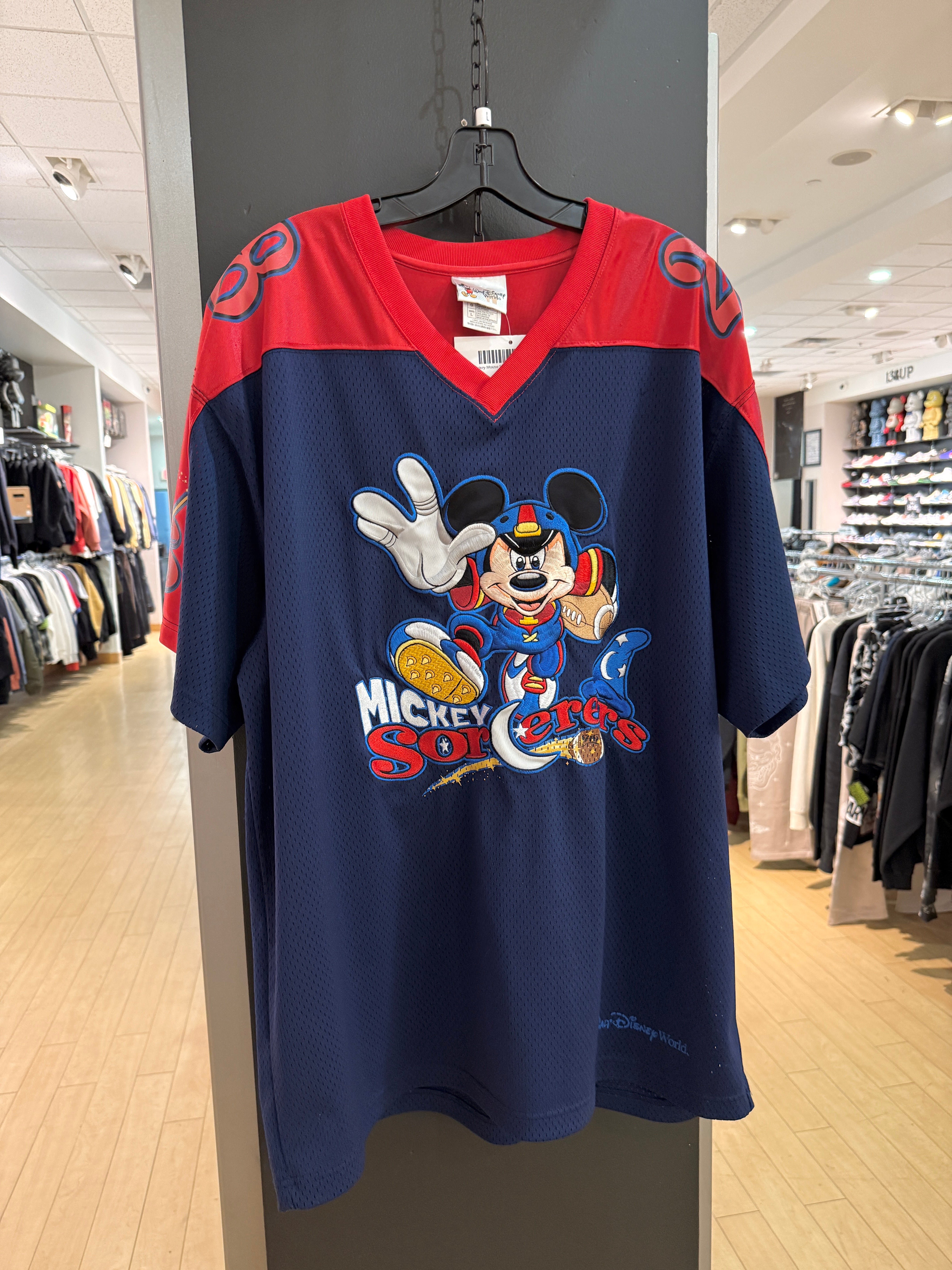 Y2K Mickey Mouse Sorcerers Football Jersey Size L