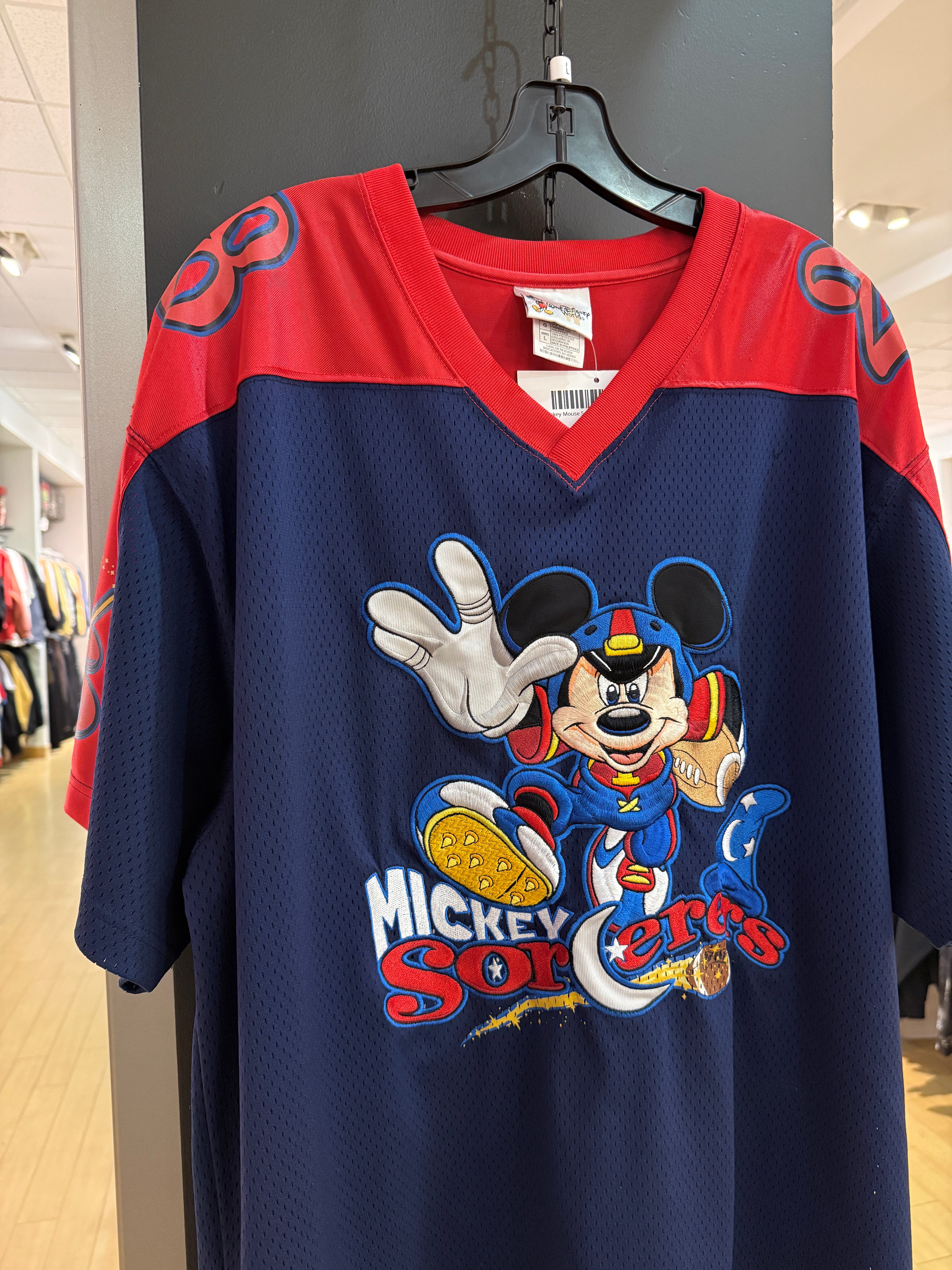 Y2K Mickey Mouse Sorcerers Football Jersey Size L