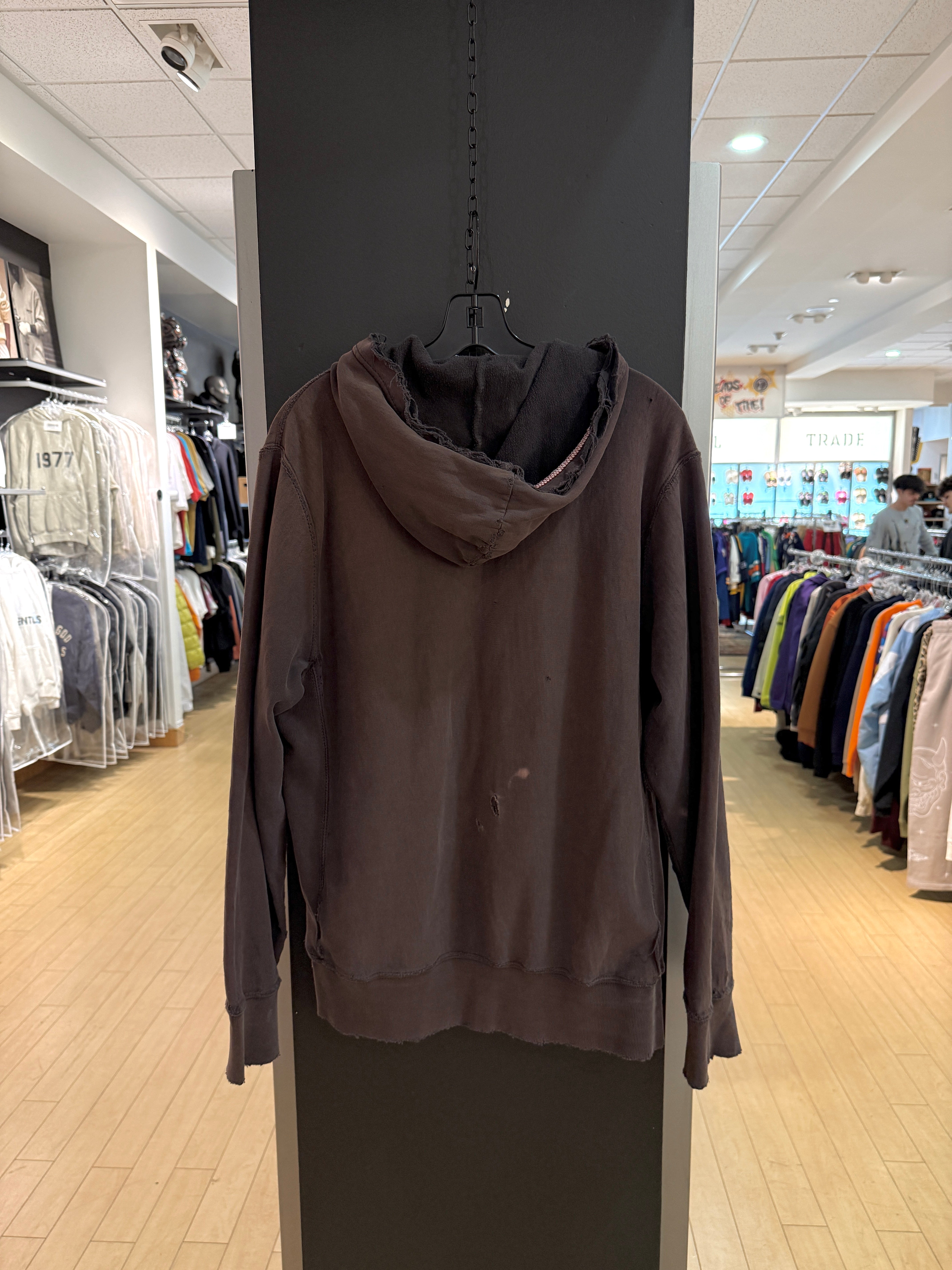 Y2K American Eagle Thrashed Brown Hoodie Size L