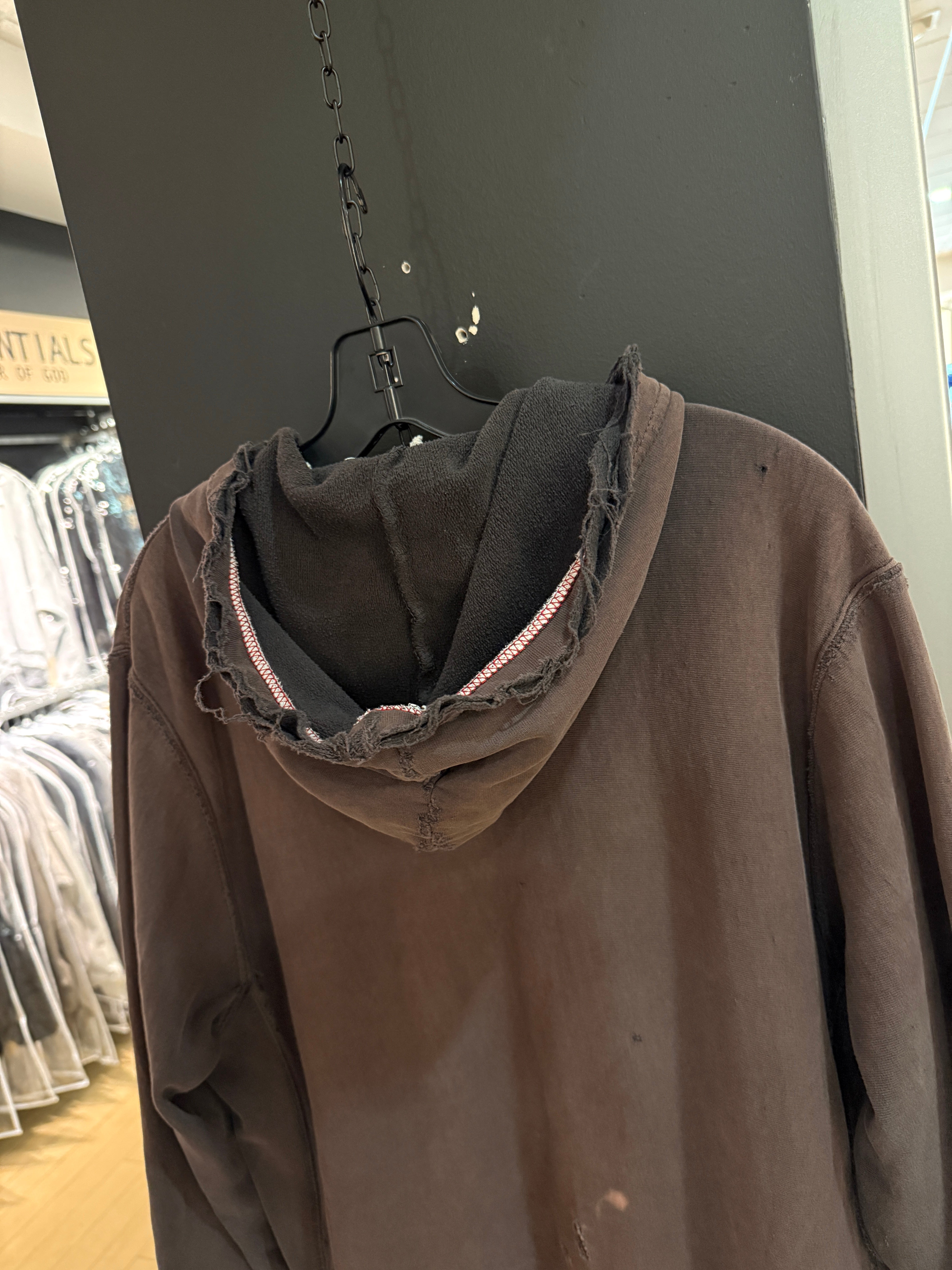 Y2K American Eagle Thrashed Brown Hoodie Size L
