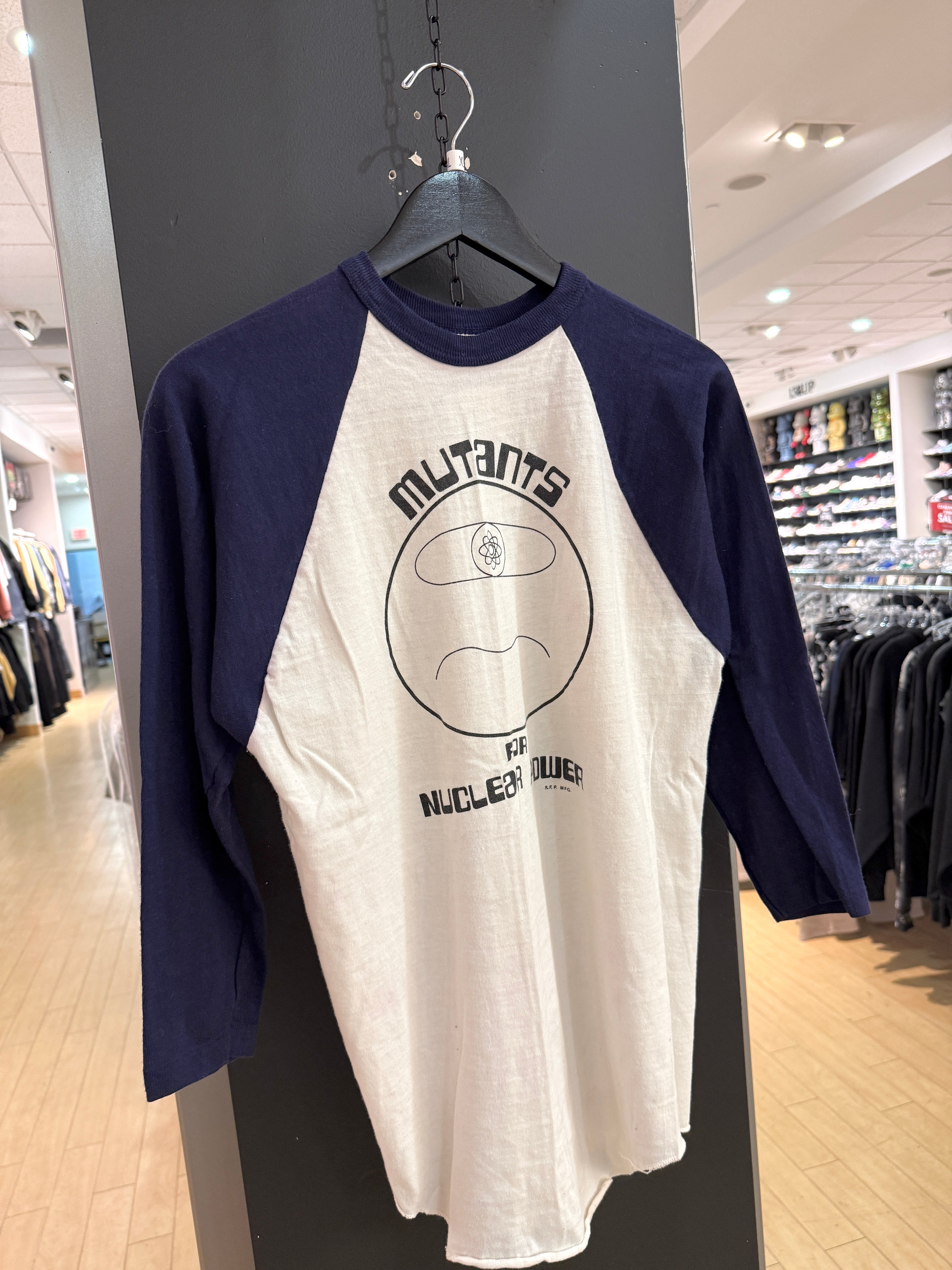 70s Mutants for Nuclear Power Collegiate Pacific Raglan Tee Size XL