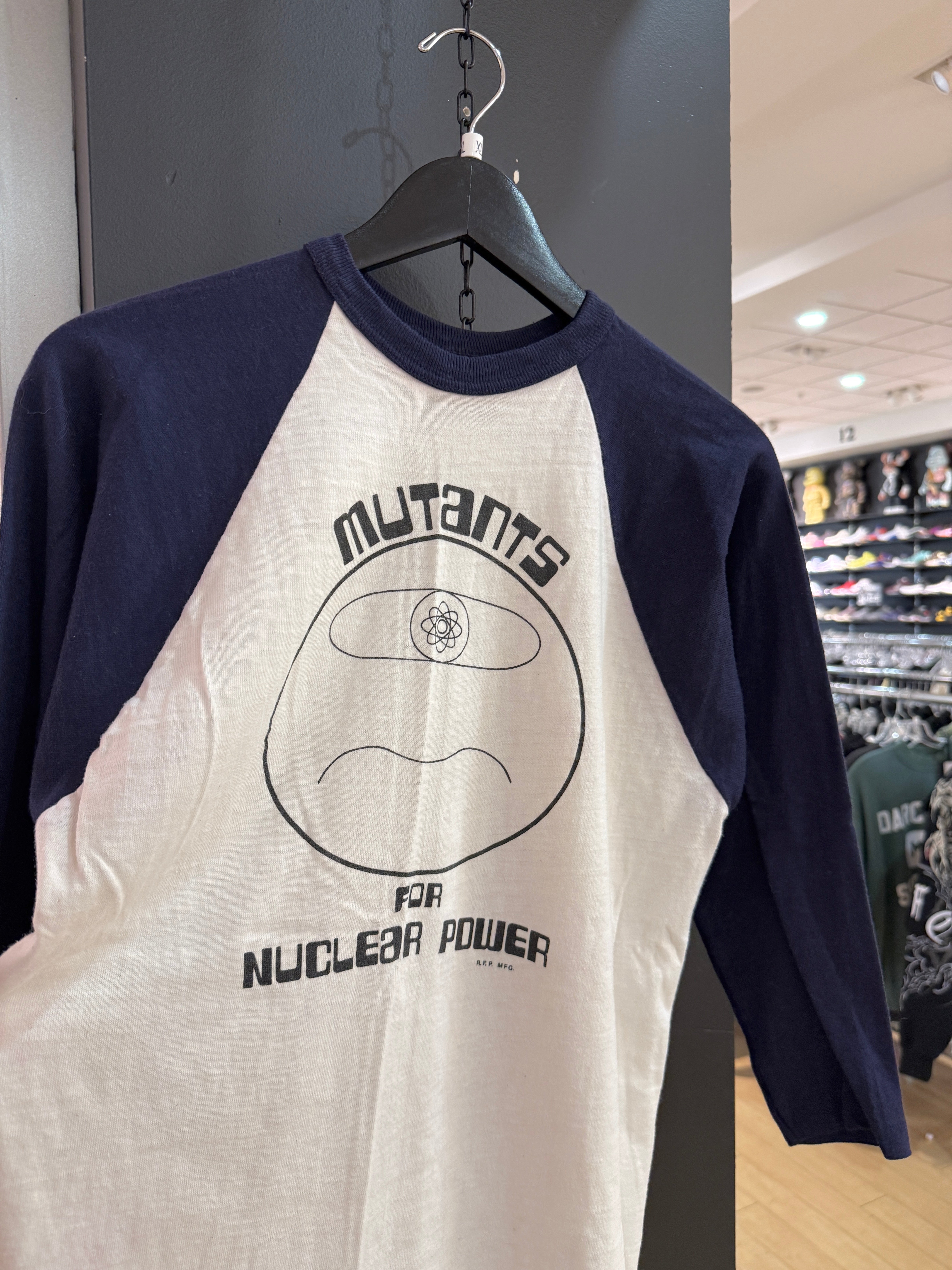 70s Mutants for Nuclear Power Collegiate Pacific Raglan Tee Size XL