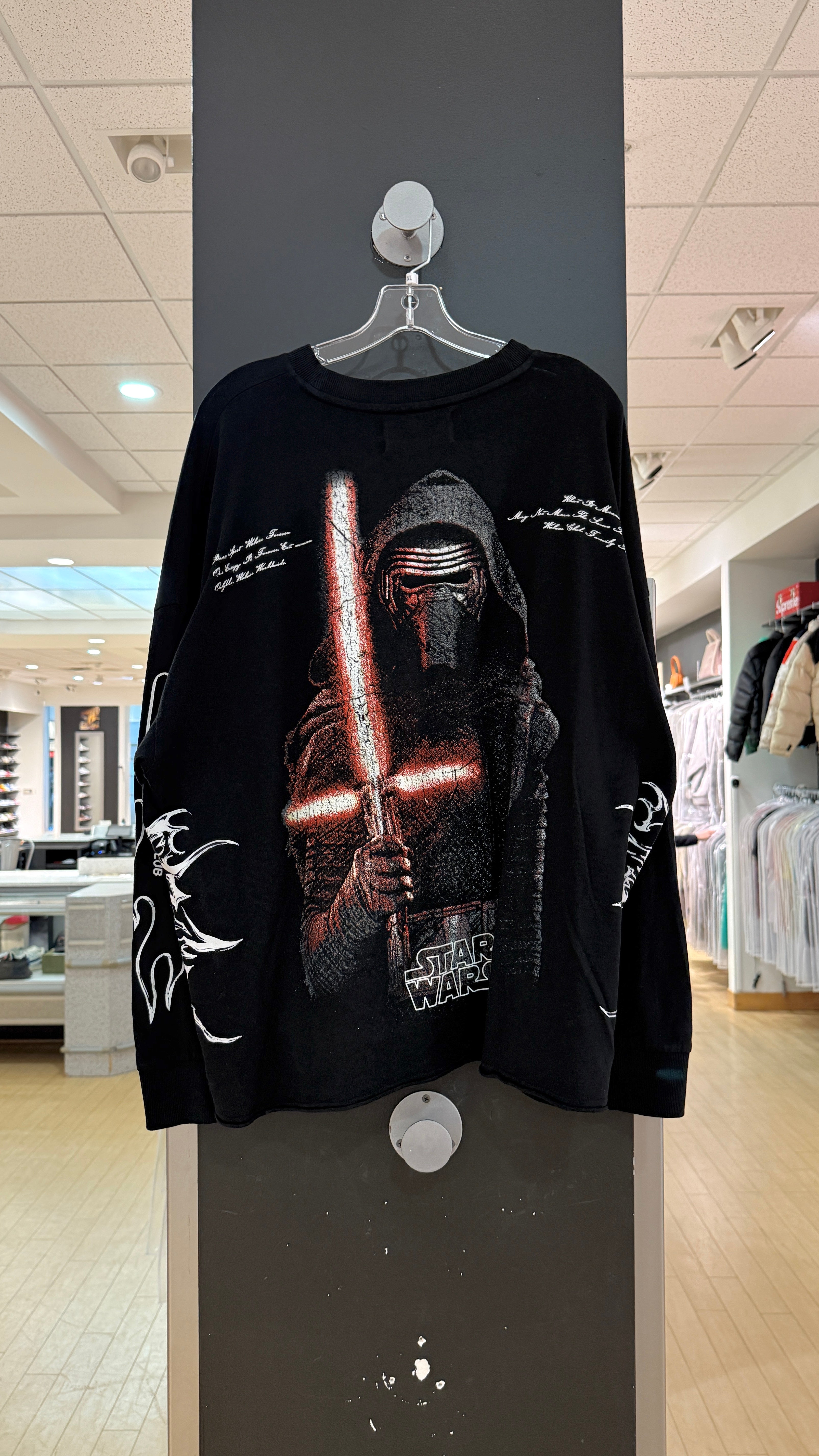 Darc Sport x Star Wars Kylo Ren Box Cut Long Sleeve Tee Black Sz XL