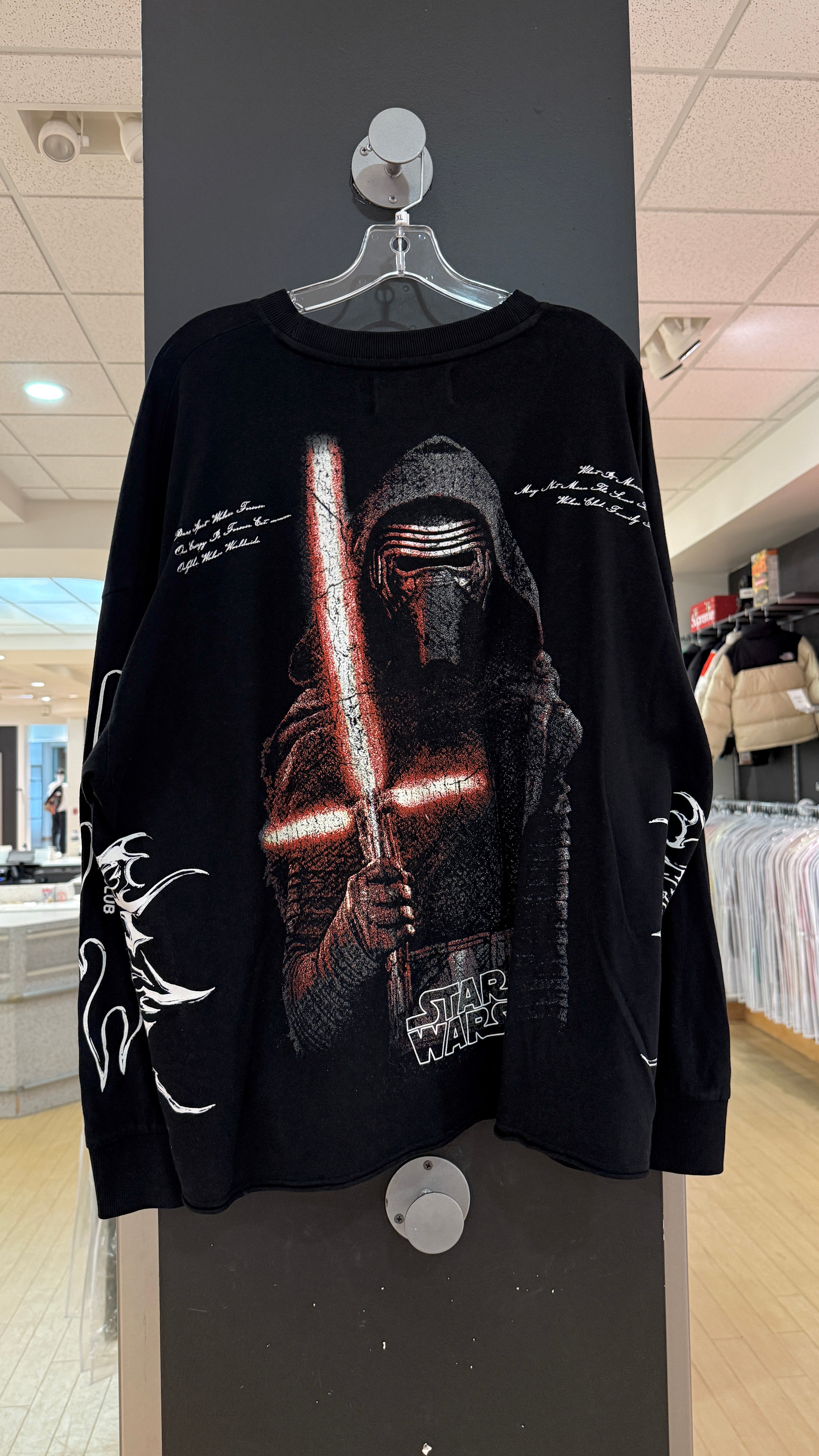 Darc Sport x Star Wars Kylo Ren Box Cut Long Sleeve Tee Black Sz XL