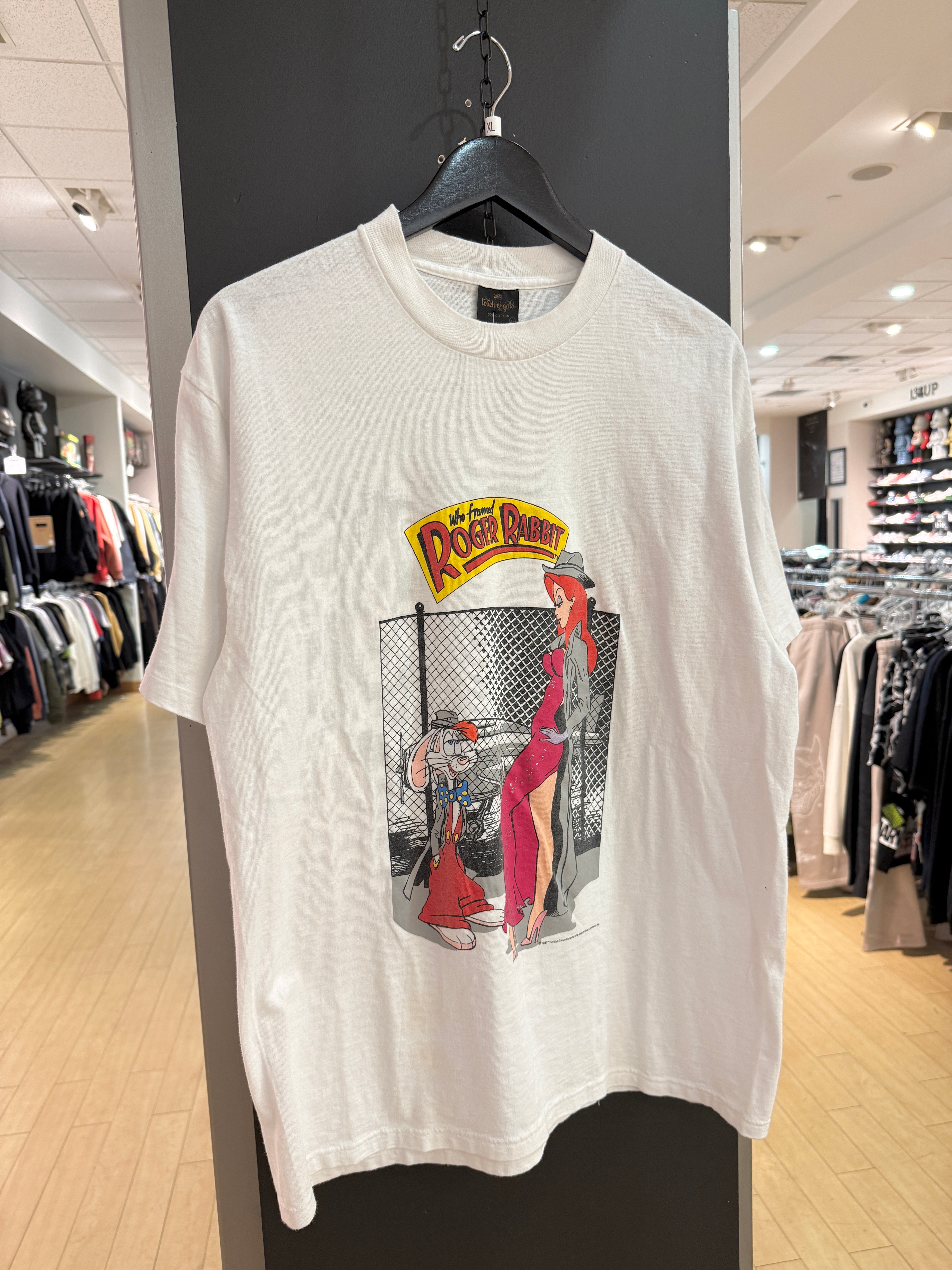 1987 Who Framed Roger Rabbit Touch of Gold Tee Size XL