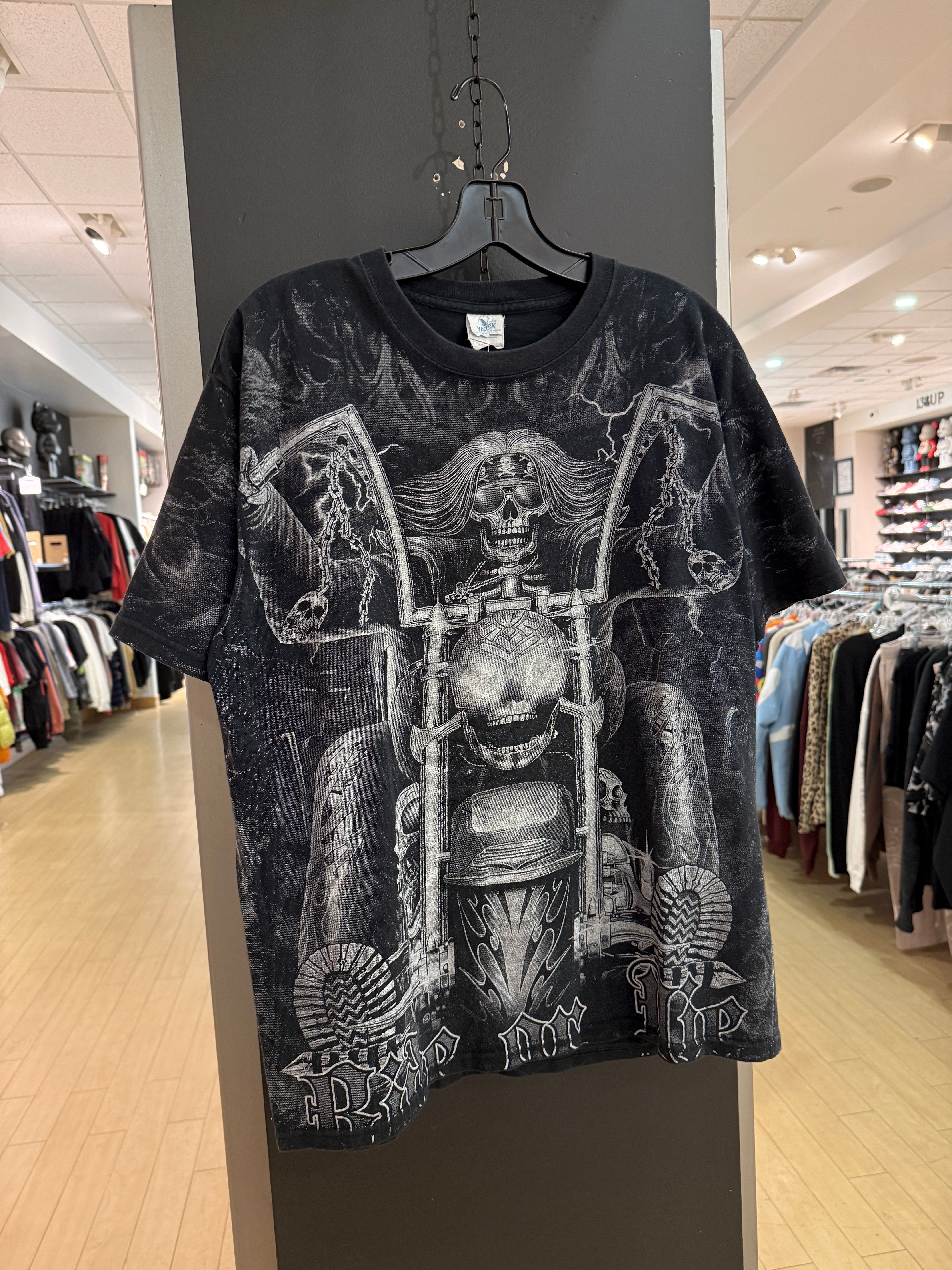 Y2K Ride or Die AOP Gas Station Tee Size L