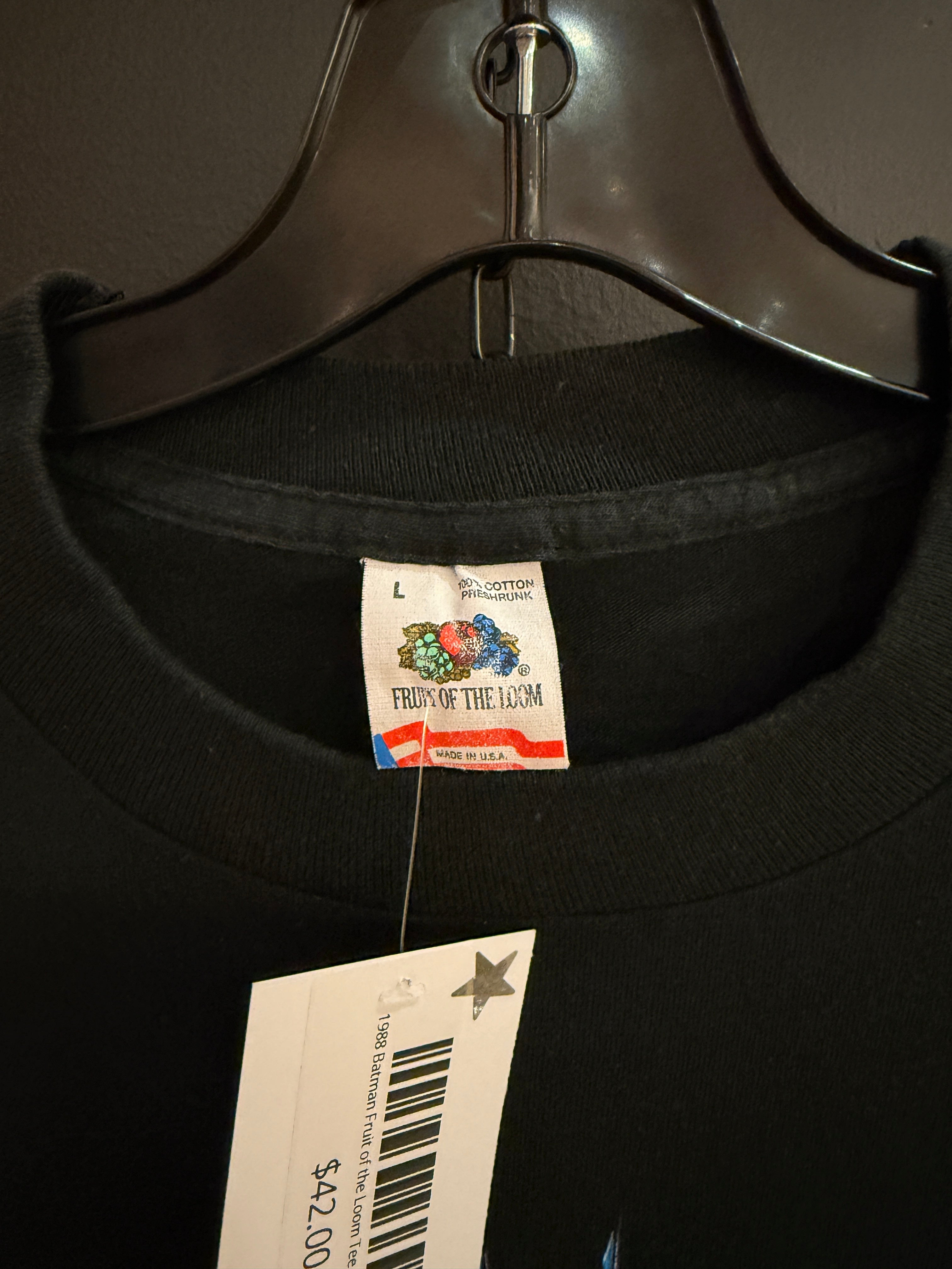 1988 Batman Fruit of the Loom Tee (Cropped) Size L