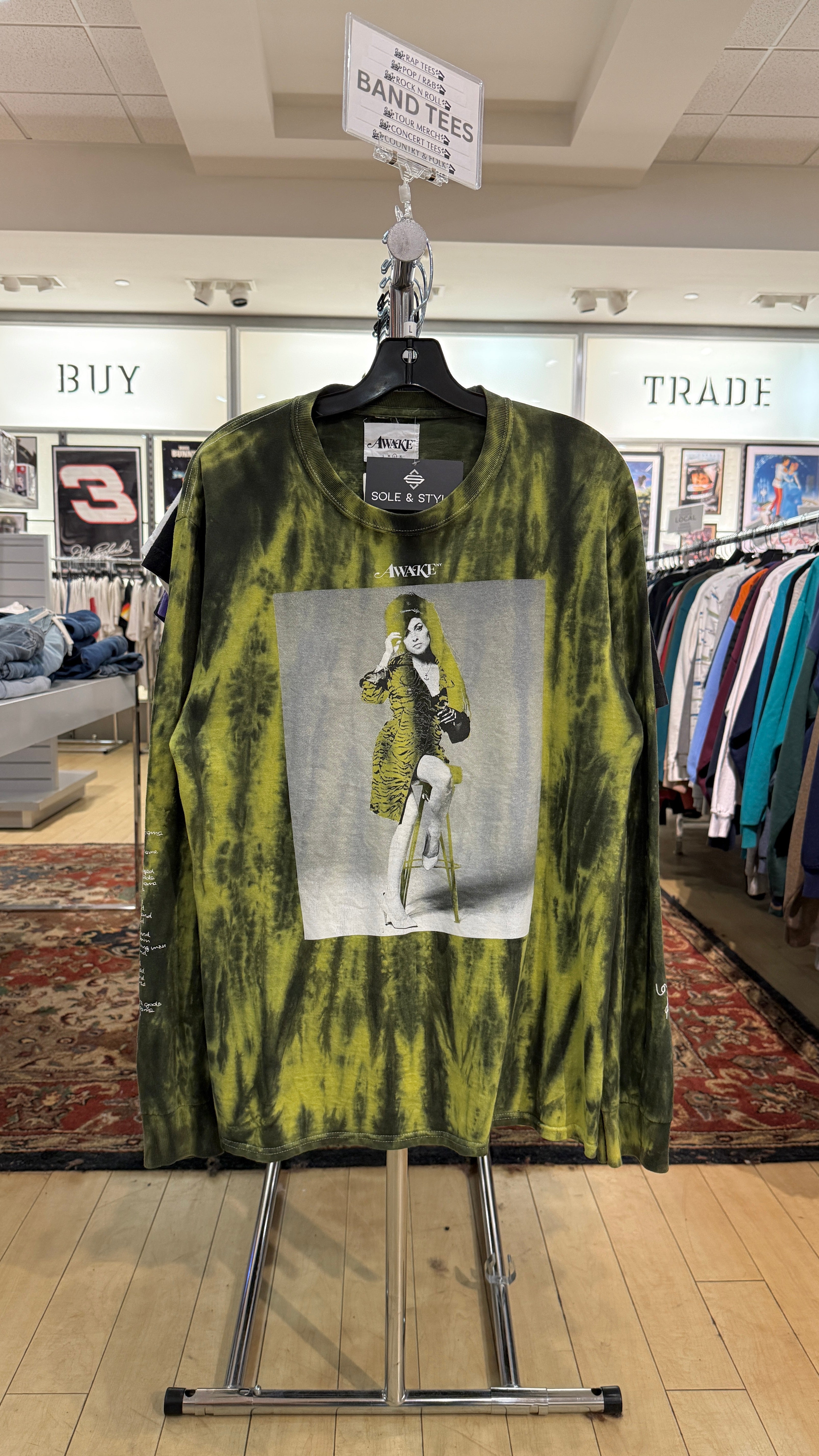 Awake x Amy Winehouse Long Sleeve Tee Green Sz L