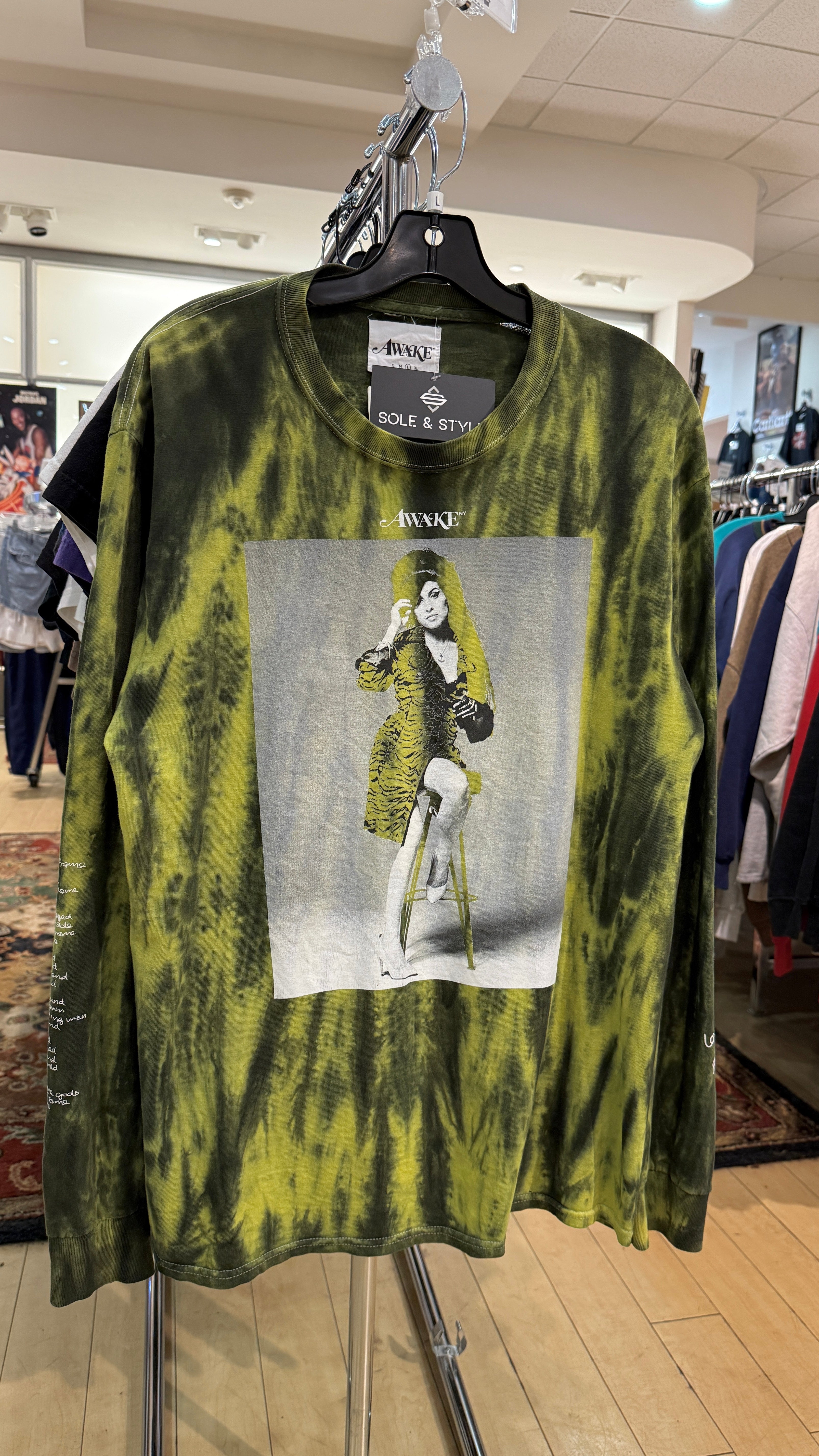 Awake x Amy Winehouse Long Sleeve Tee Green Sz L