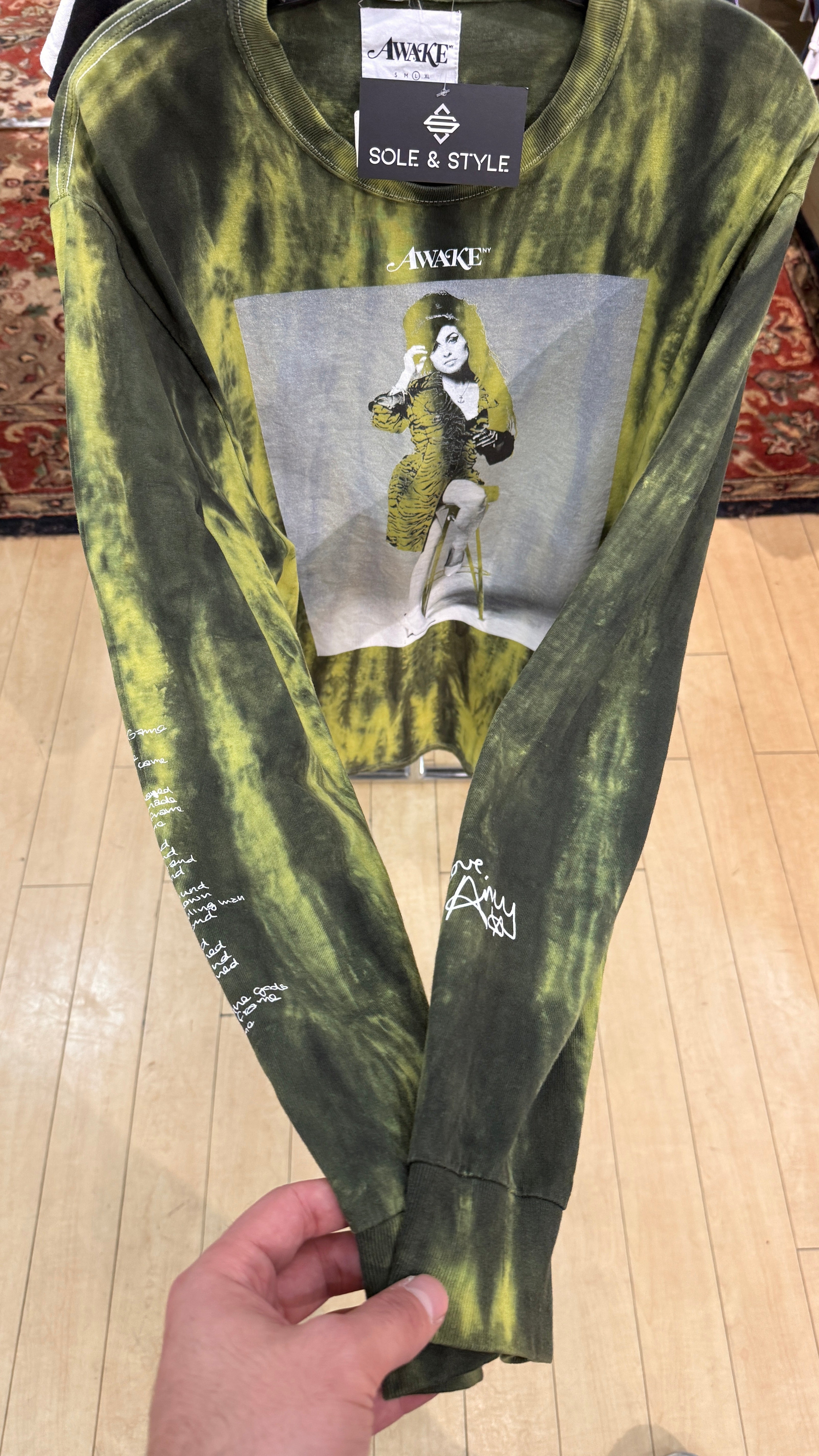 Awake x Amy Winehouse Long Sleeve Tee Green Sz L