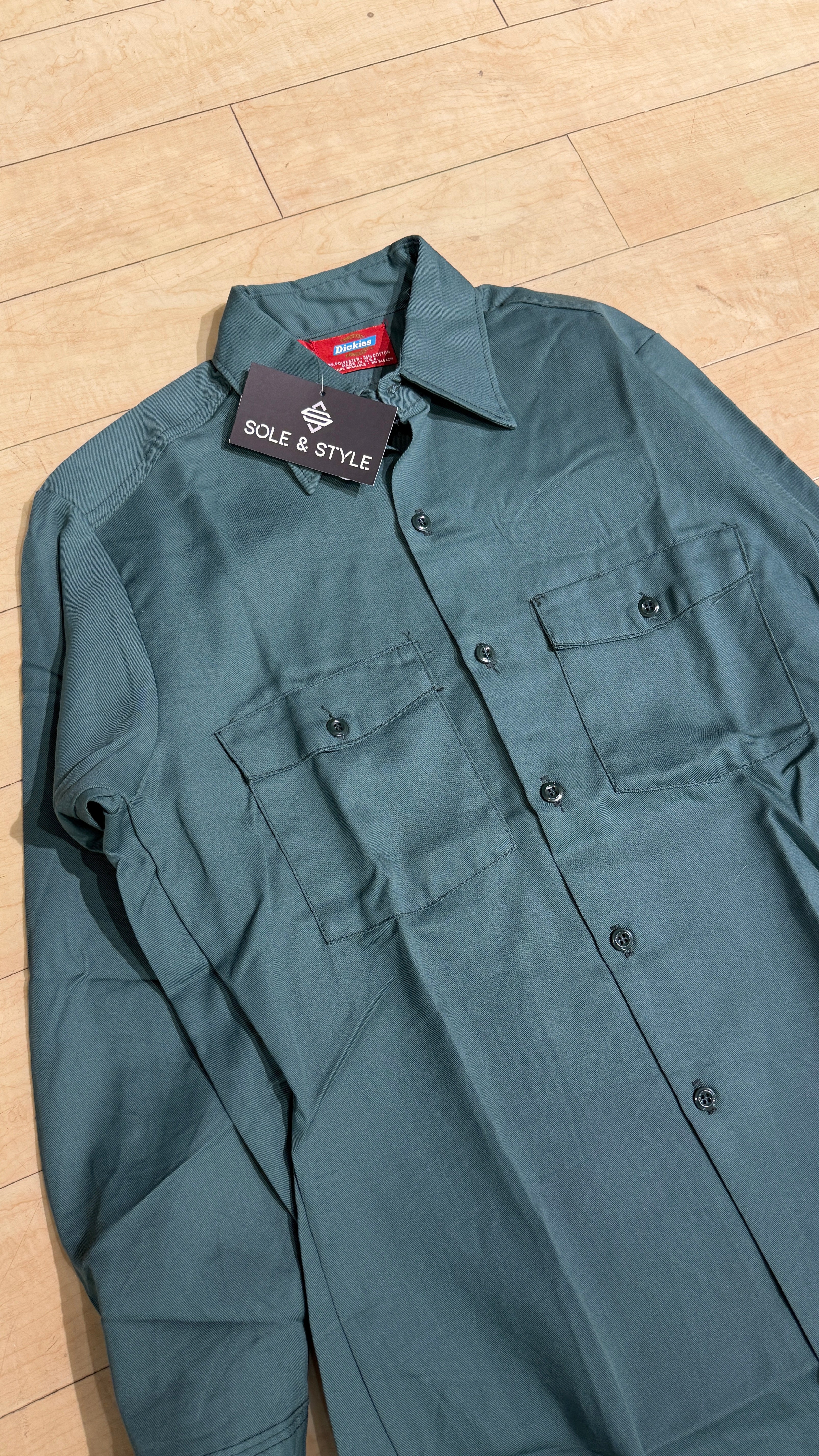 70s Dickies / Blue Rock L/S Mechanic Suit Green Sz Small / 32x29