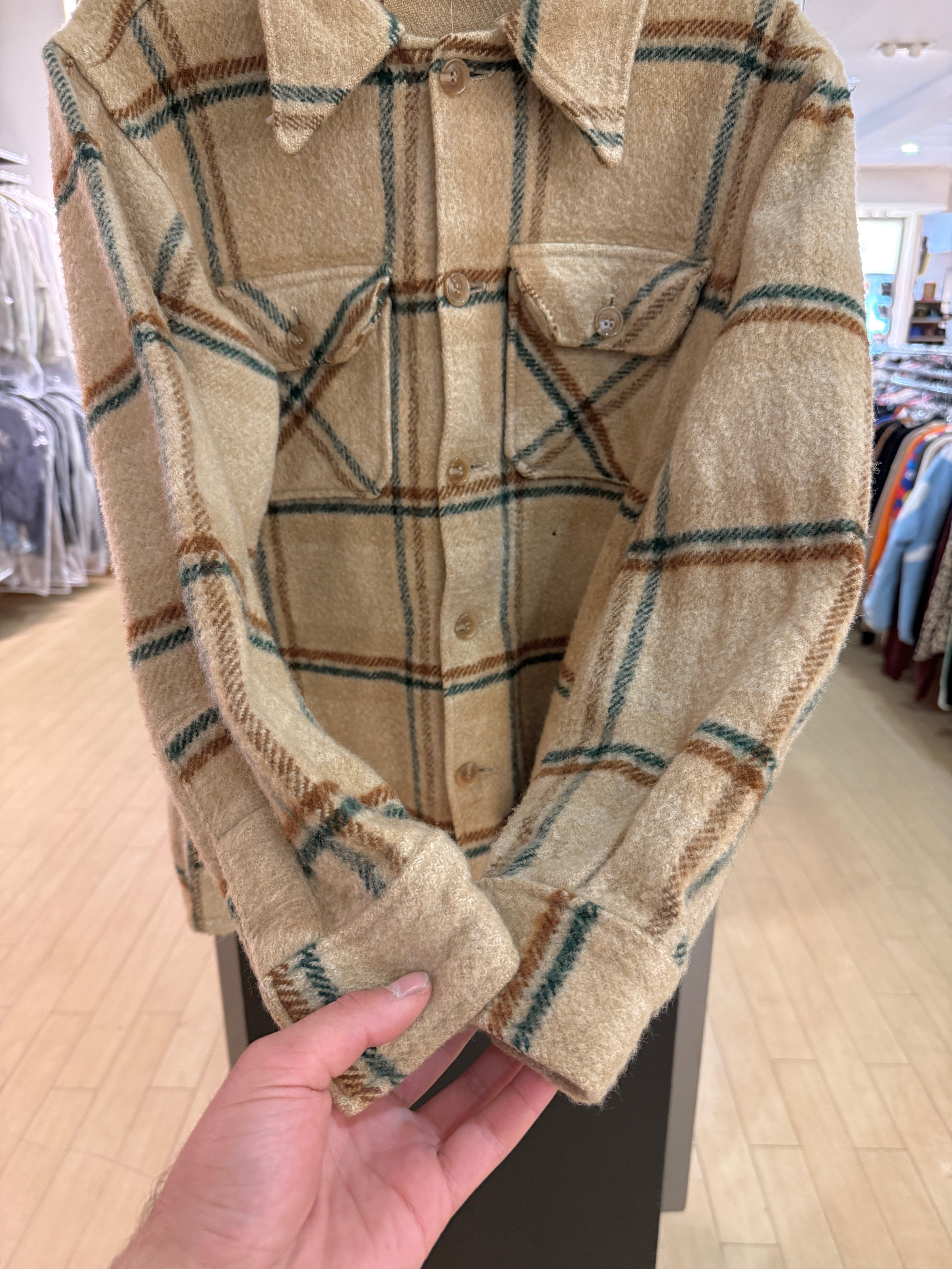 80s Woolrich Earth Tone Wool Shacket Size M