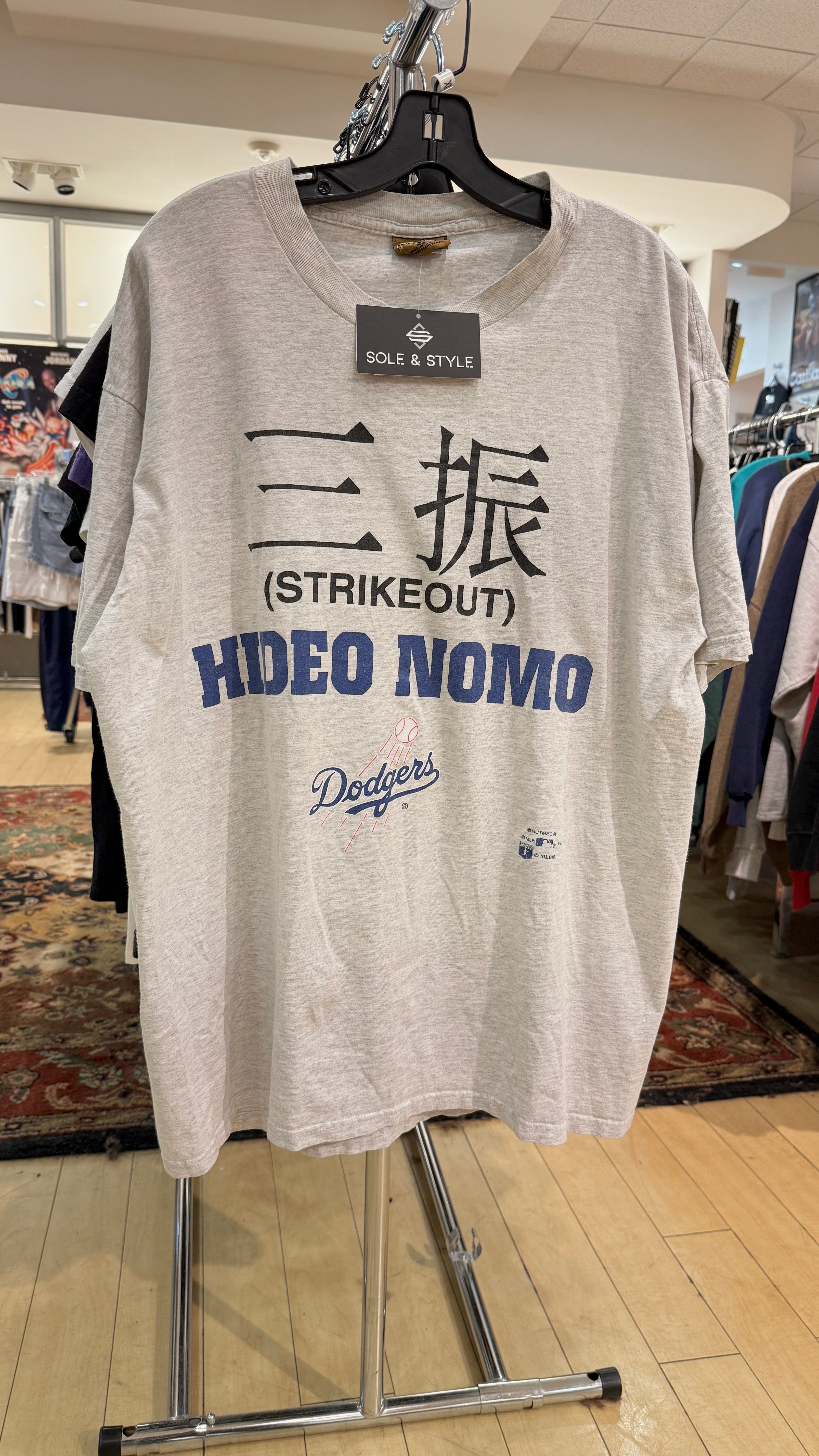 1995 Hideo Nomo Dodgers Japanese Strikeout Tee Sz XL