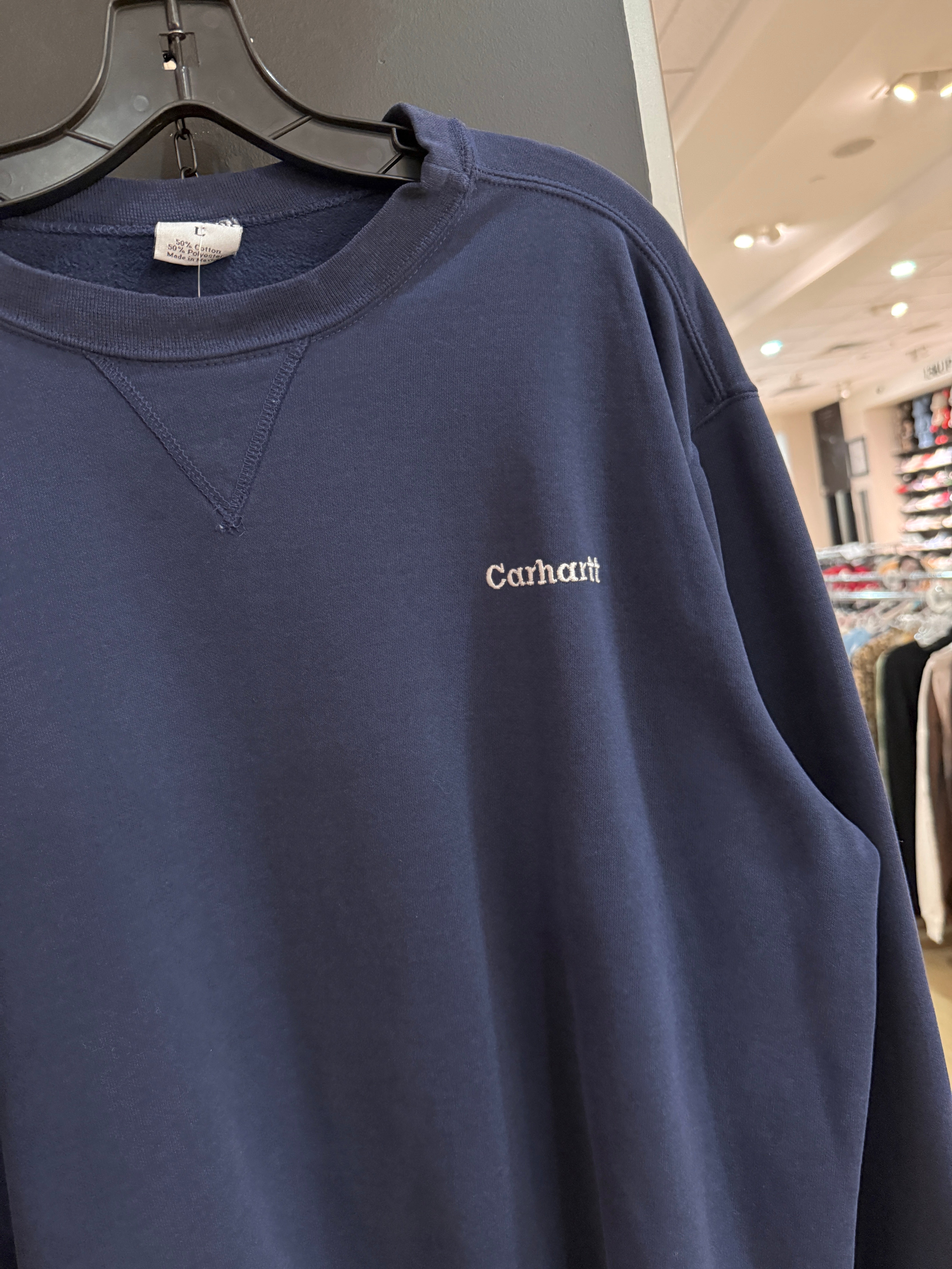 Y2K Carhartt Navy Blue Crewneck Size L
