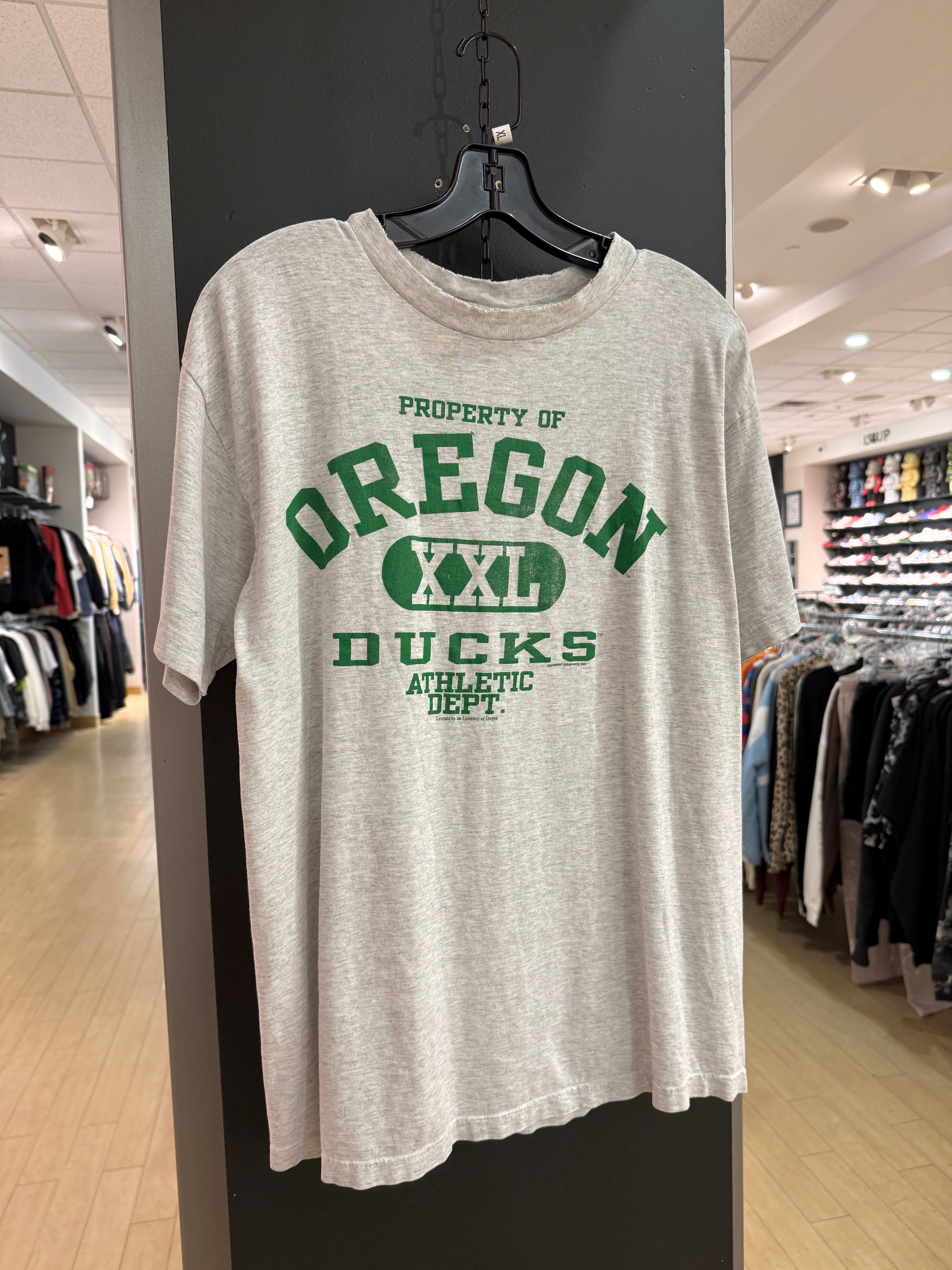 90s Oregon Ducks Athletic Dept. Tee Grey Size XL