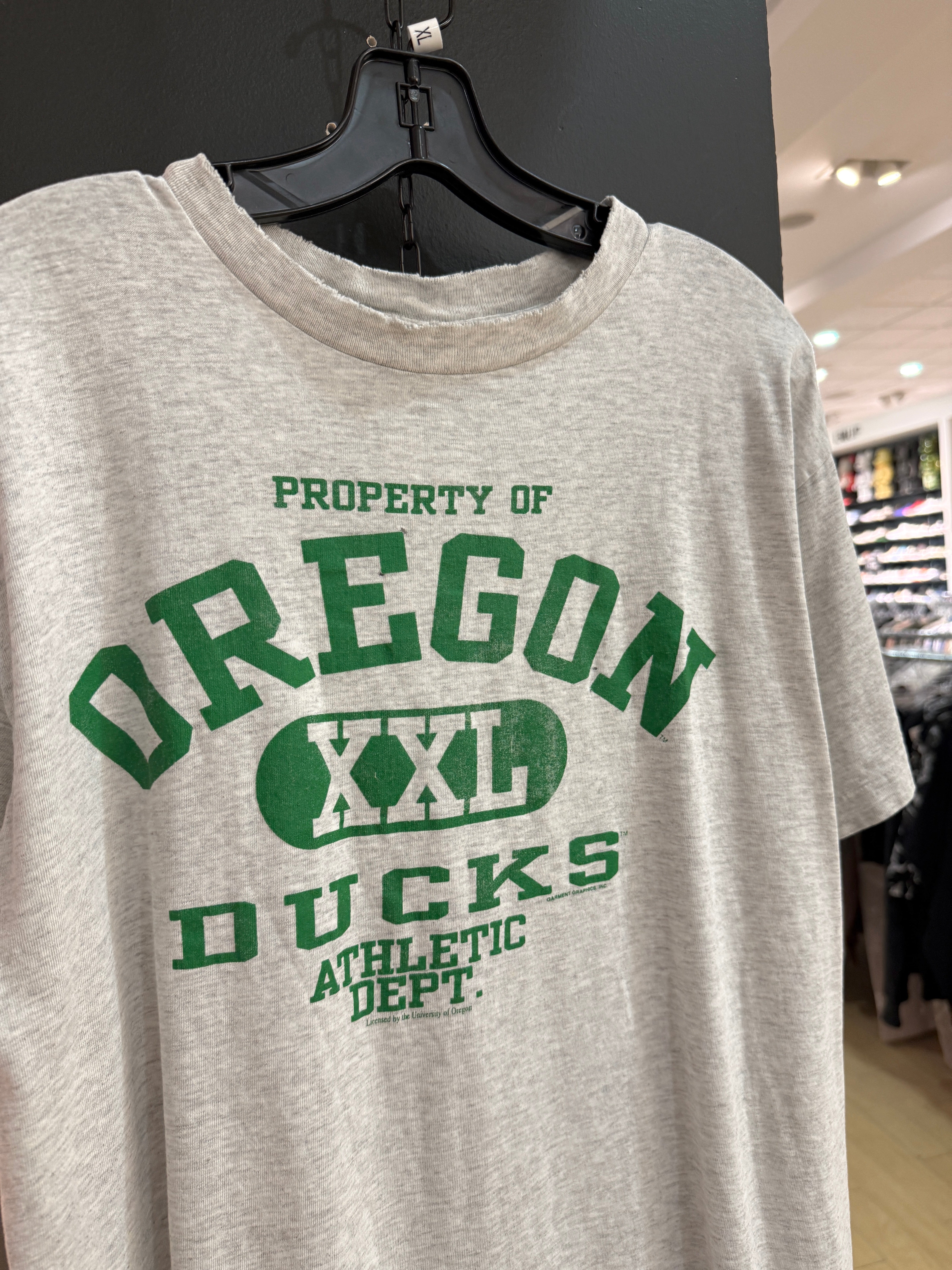 90s Oregon Ducks Athletic Dept. Tee Grey Size XL