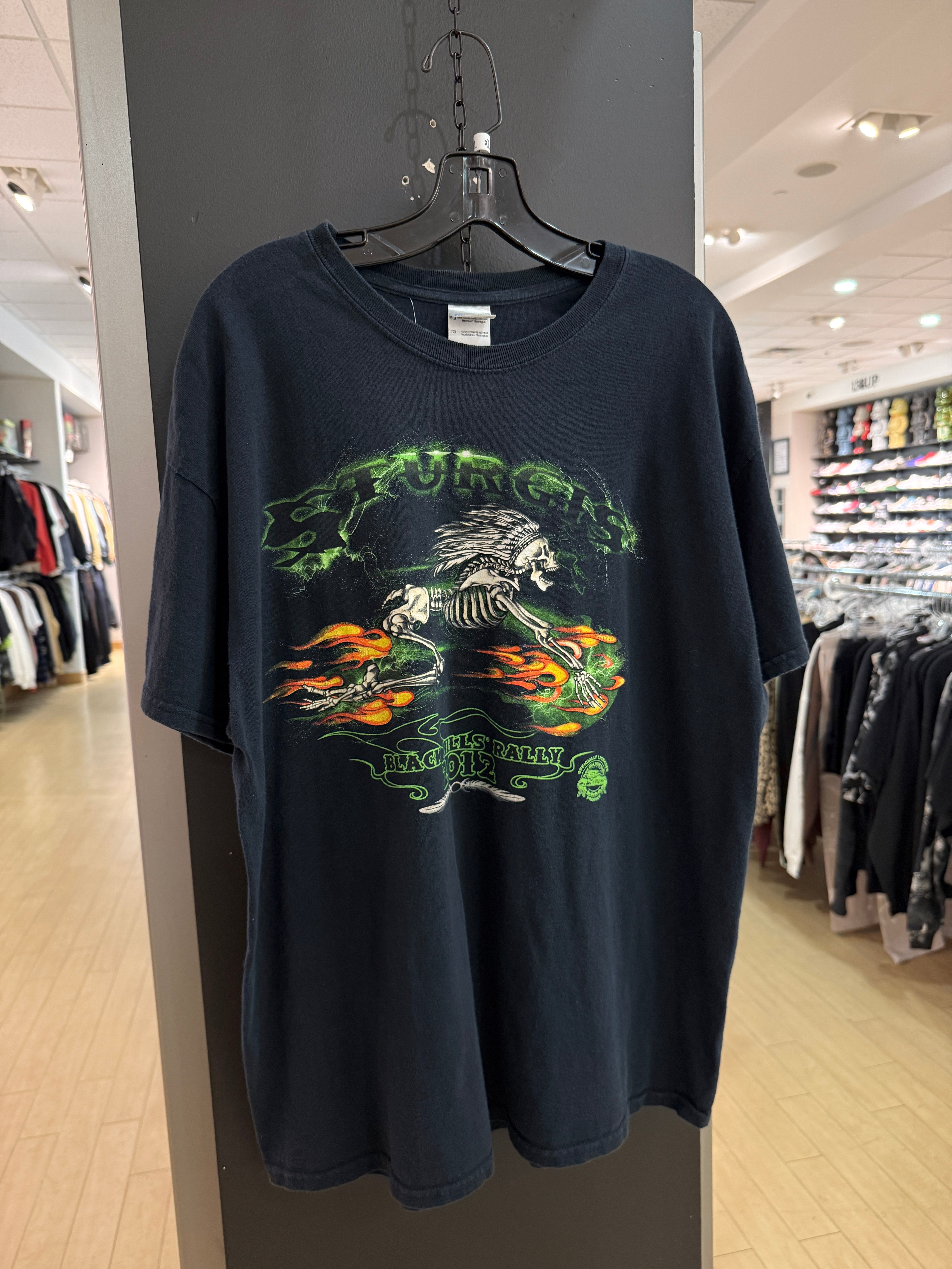 2012 Sturgis Black Hills Rally Skeleton Tee Size XL