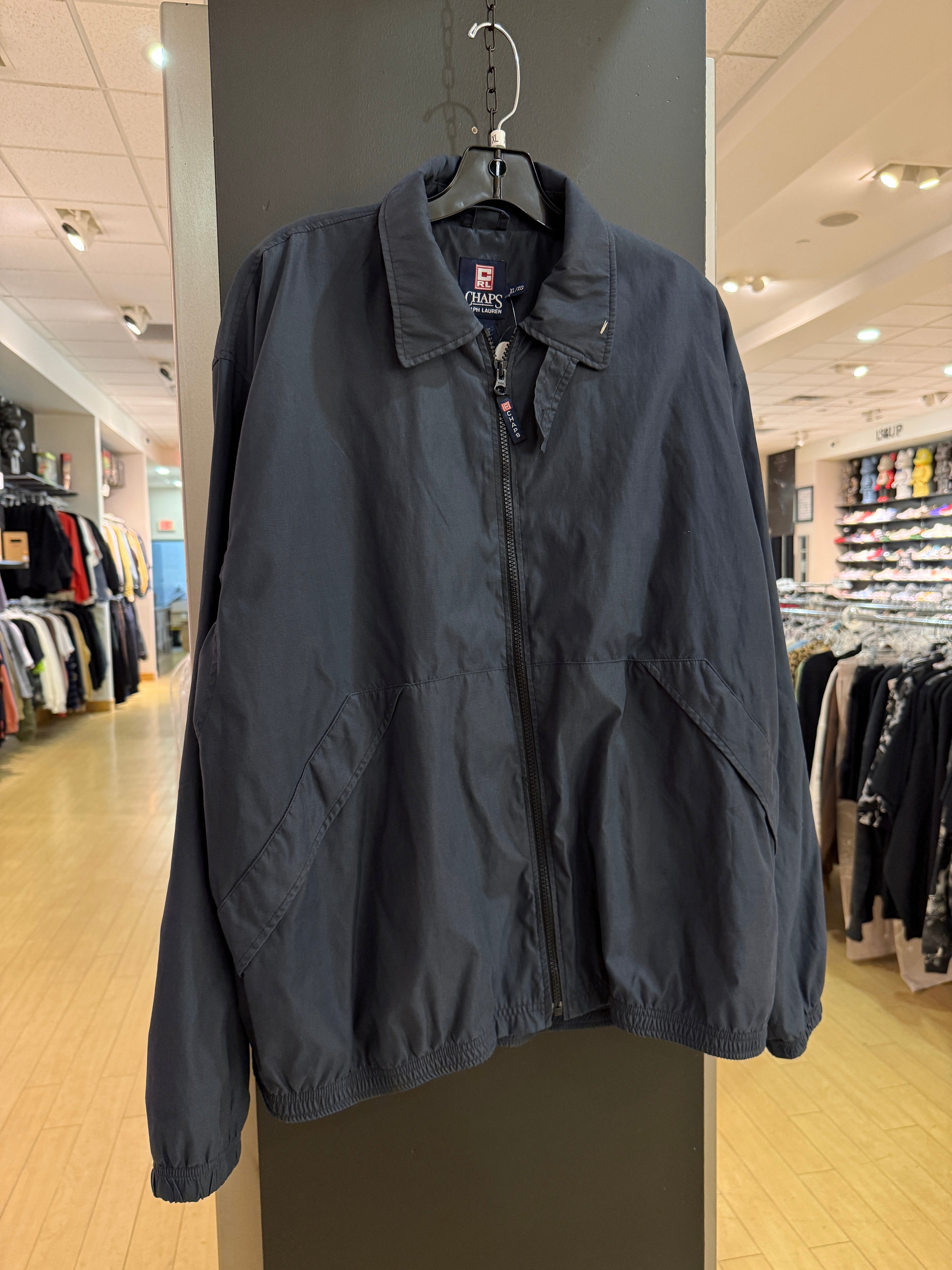 Y2K Chaps Ralph Lauren Navy Blue Harrington Jacket Size XL