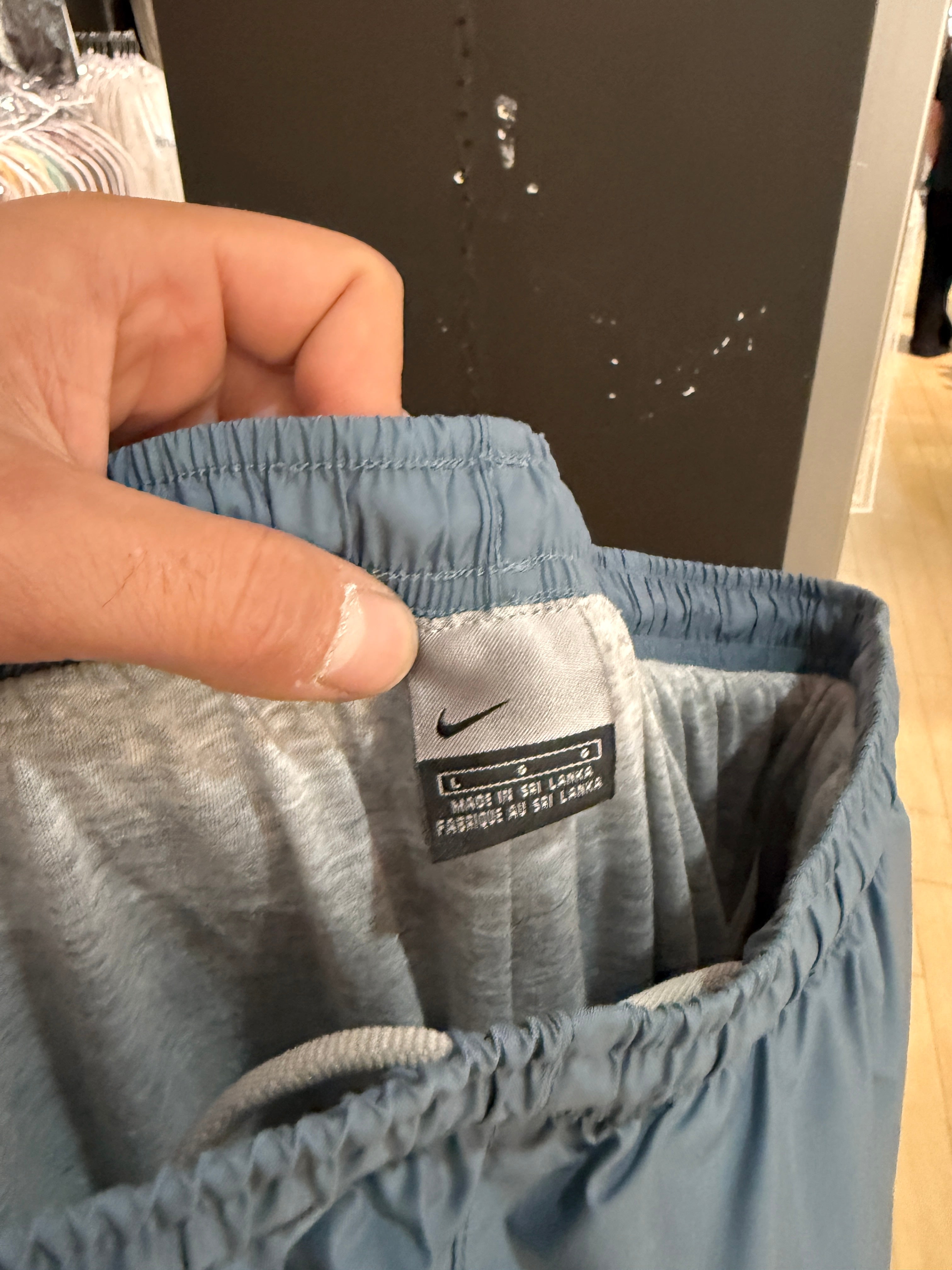 2001 Nike Cotton Lined Slate Blue Track Pants Size L