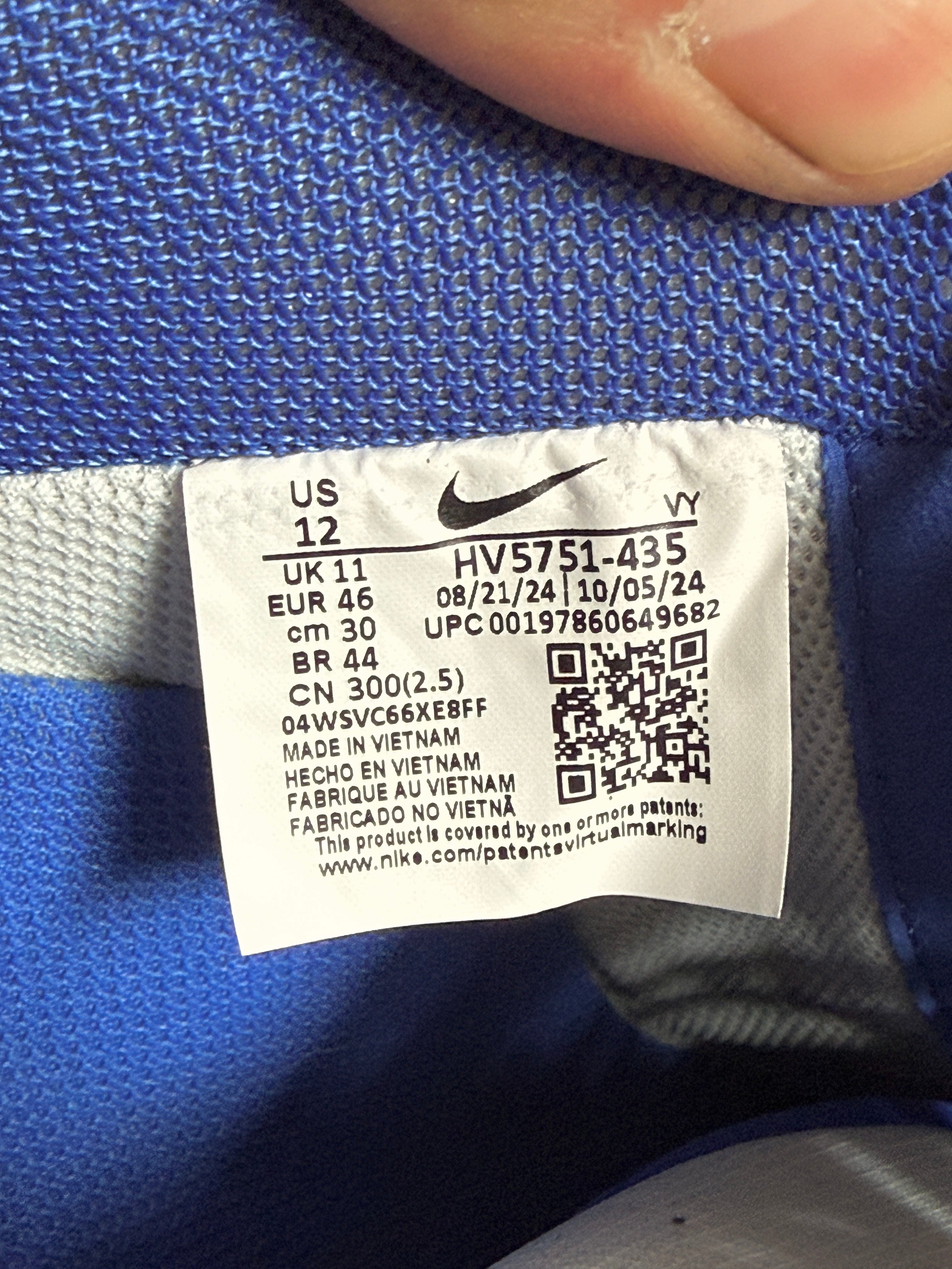 Nike Air Force 1 '07 LV8 Light Photo Blue Photon Dust Size 12 MISSING LID