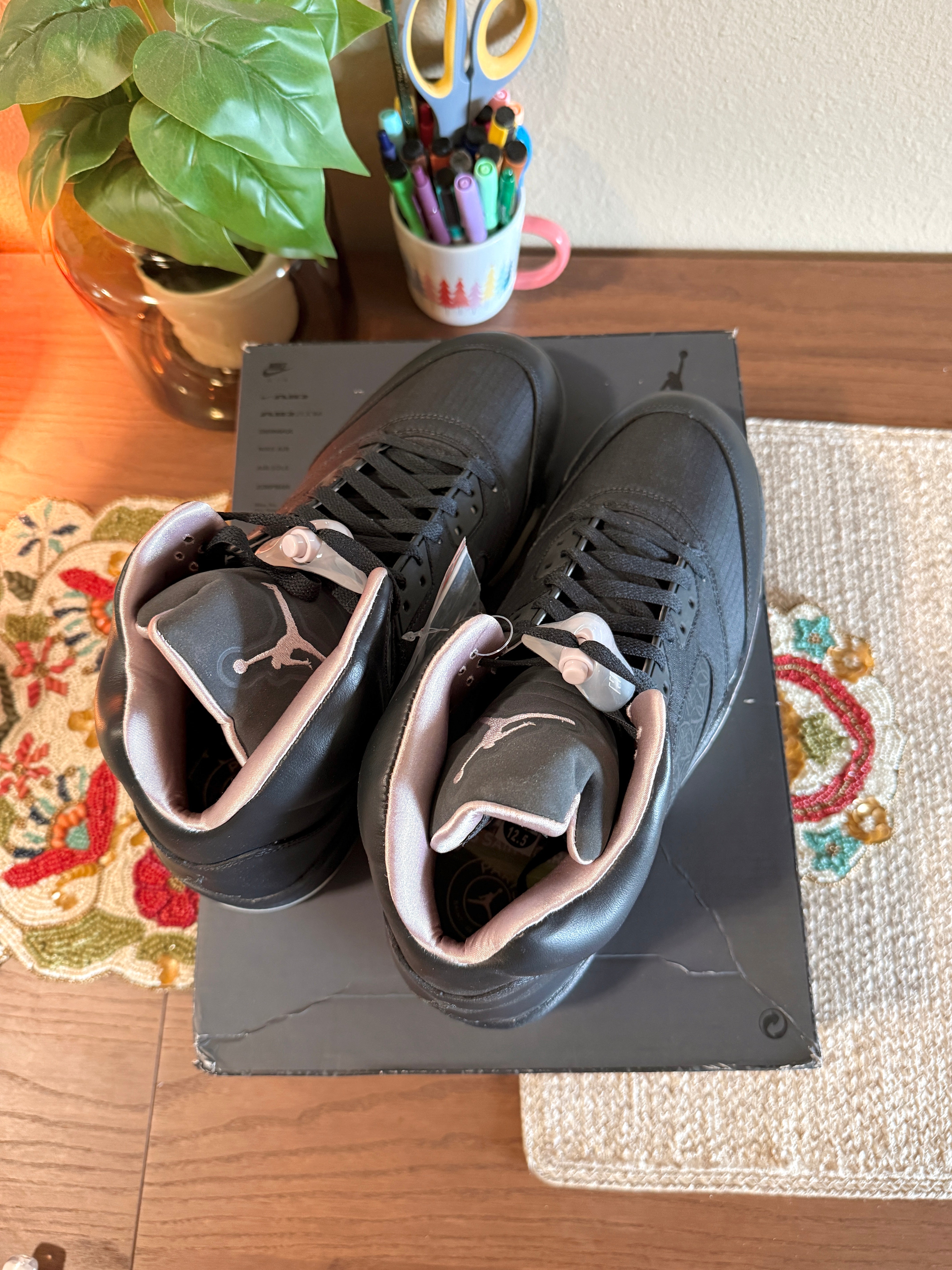 Jordan 5 Retro PSG Paris Saint-Germain Off Noir Size 12.5 MISSING LID