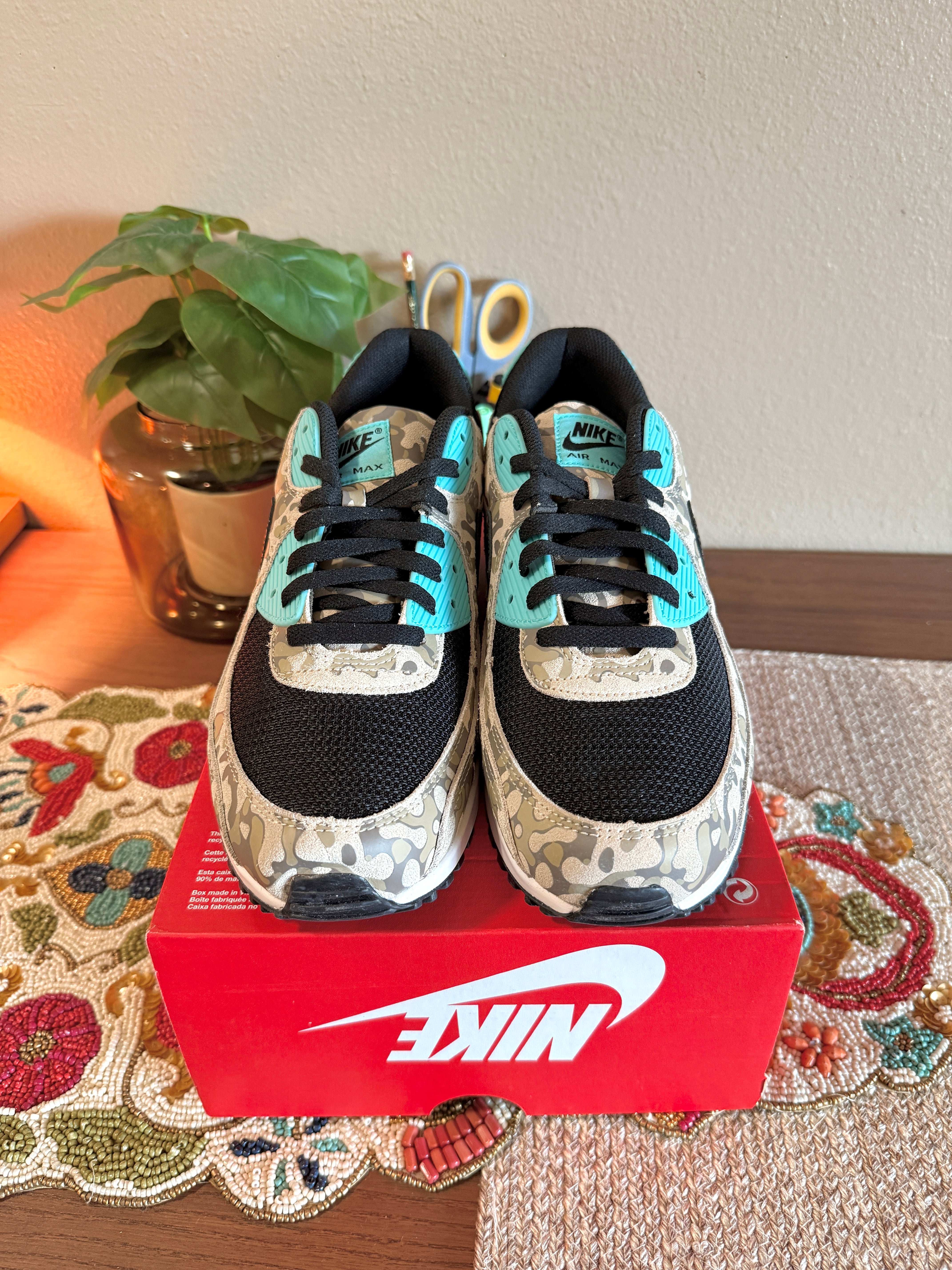 Nike Air Max 90 Premium Aurora Green Camo Size 13 MISSING LID