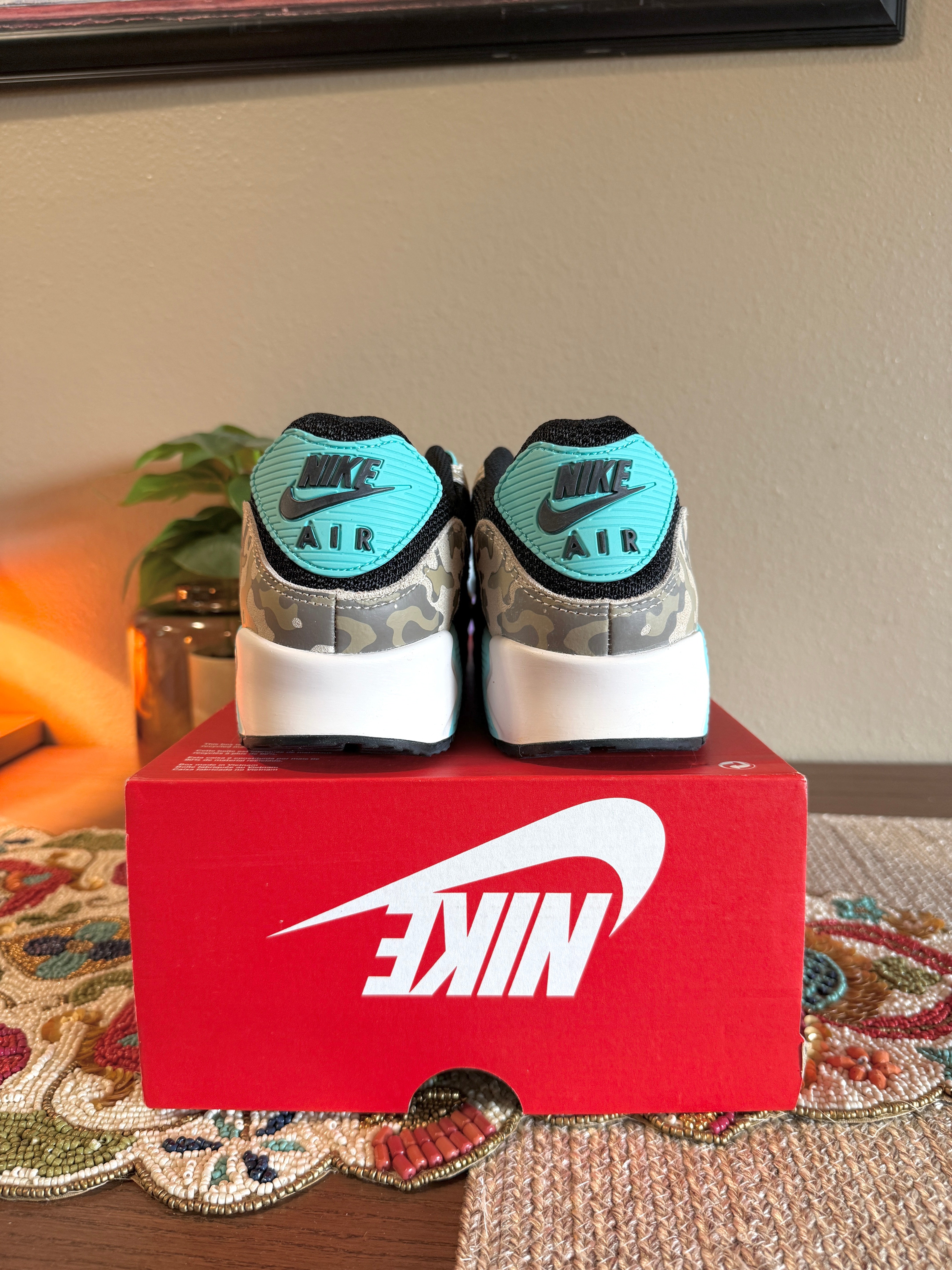 Nike Air Max 90 Premium Aurora Green Camo Size 13 MISSING LID