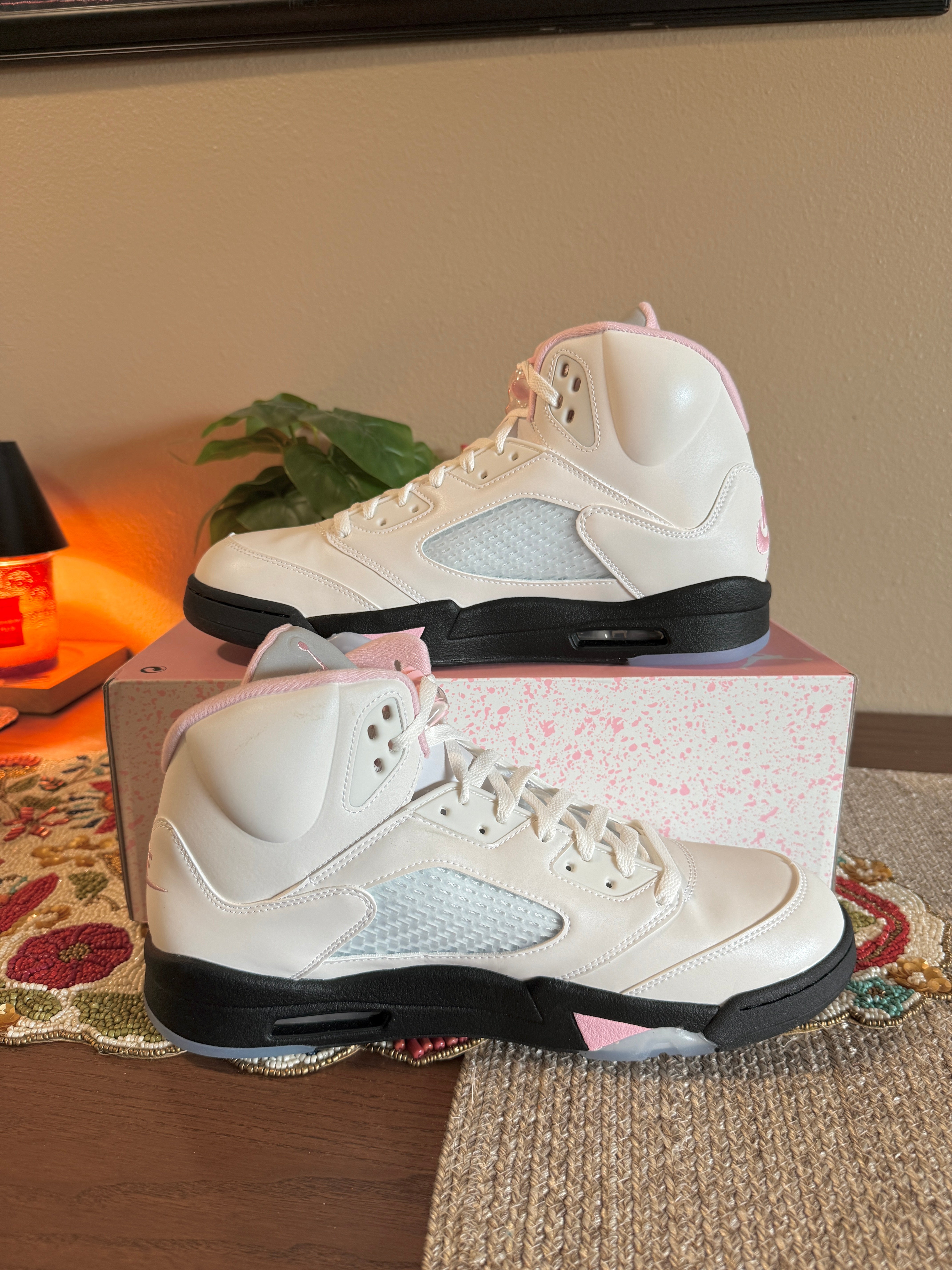 Jordan 5 Retro Medium Soft Pink Size 13 MISSING LID